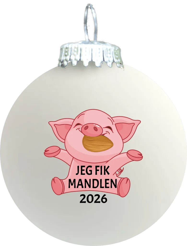 Rolsted Copenhagen Julekugler Julekugle - Jeg fik mandlen 2026 i Hvid mat, Jeg fik mandlen 2026, 1