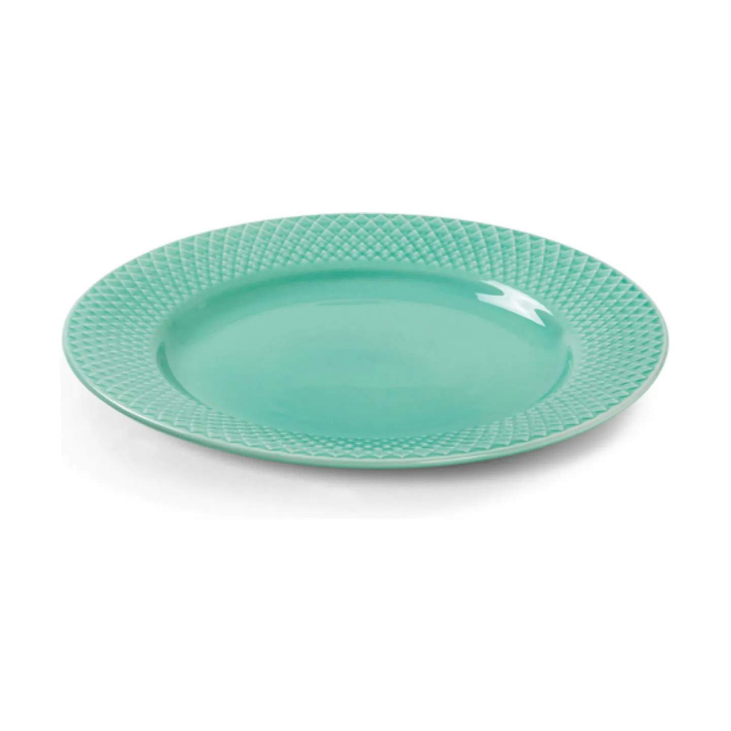 Lyngby Porcelæn Frokosttallerkener Rhombe Color Rhombe Frokosttallerken i aqua, 21 cm, 4