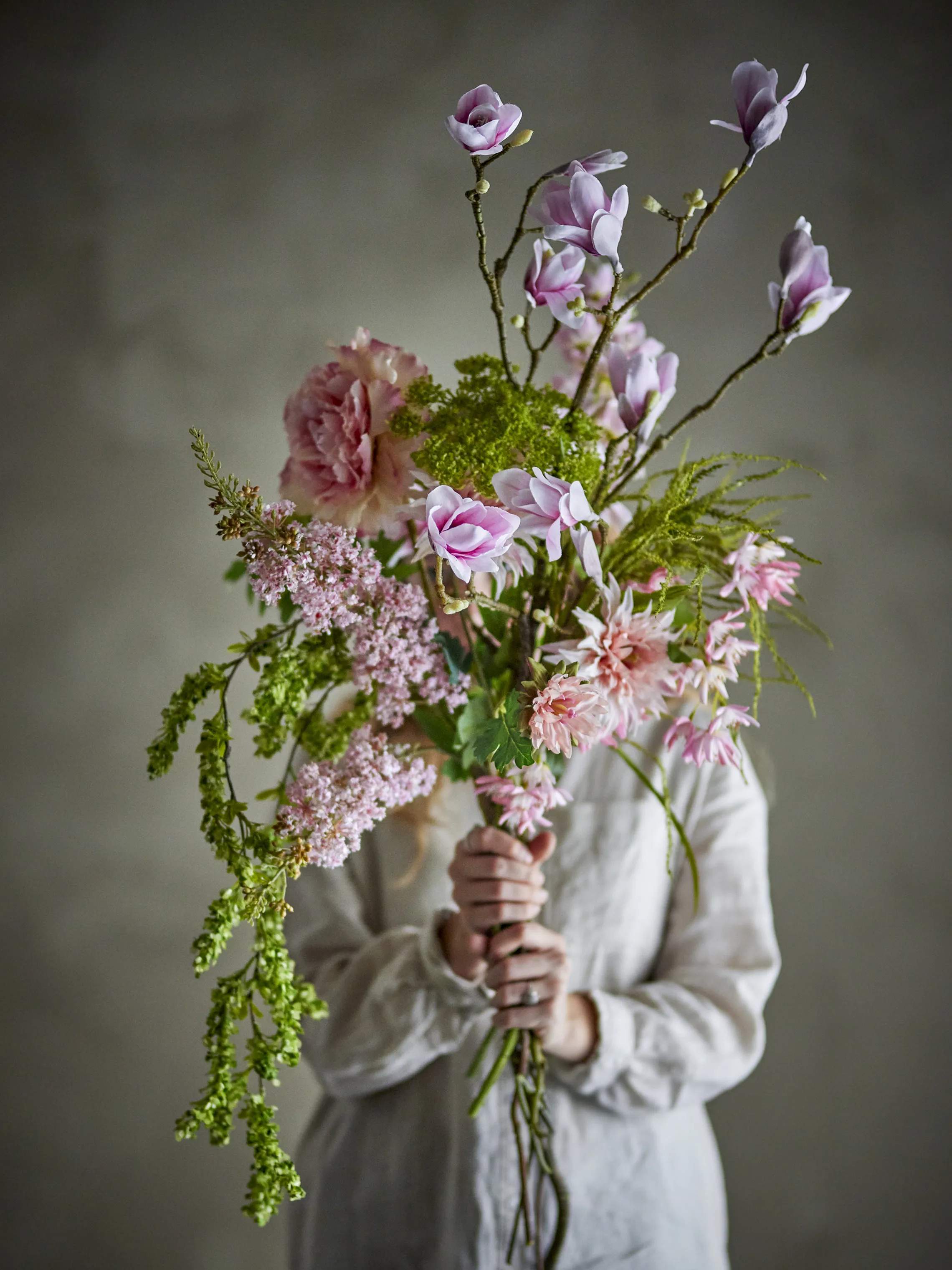 Bloomingville Kunstige blomster Kunstig Buket - Breeze i Lyserød/Grøn, 3