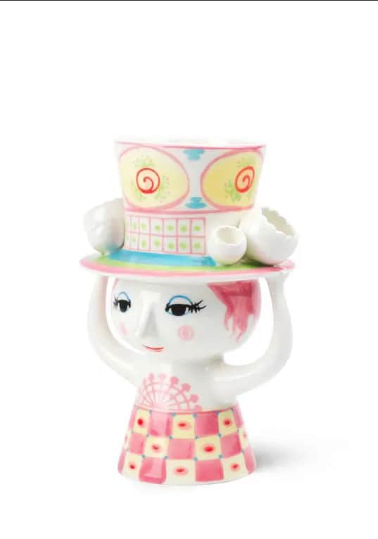 Bjørn Wiinblad Vaser Lady With Hat Vase i Pink/Gul, 2