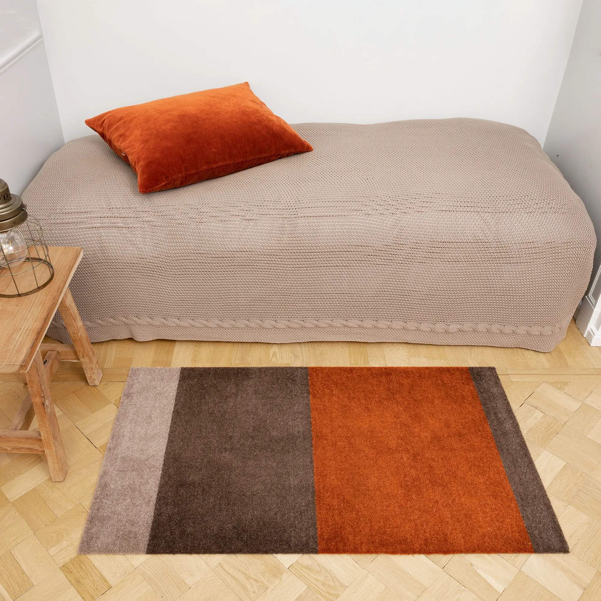 Tica Copenhagen Dørmåtter Stripes Horisontal Gulvmåtte i Sand/brun/terracotta, B60 x L90 cm, 3