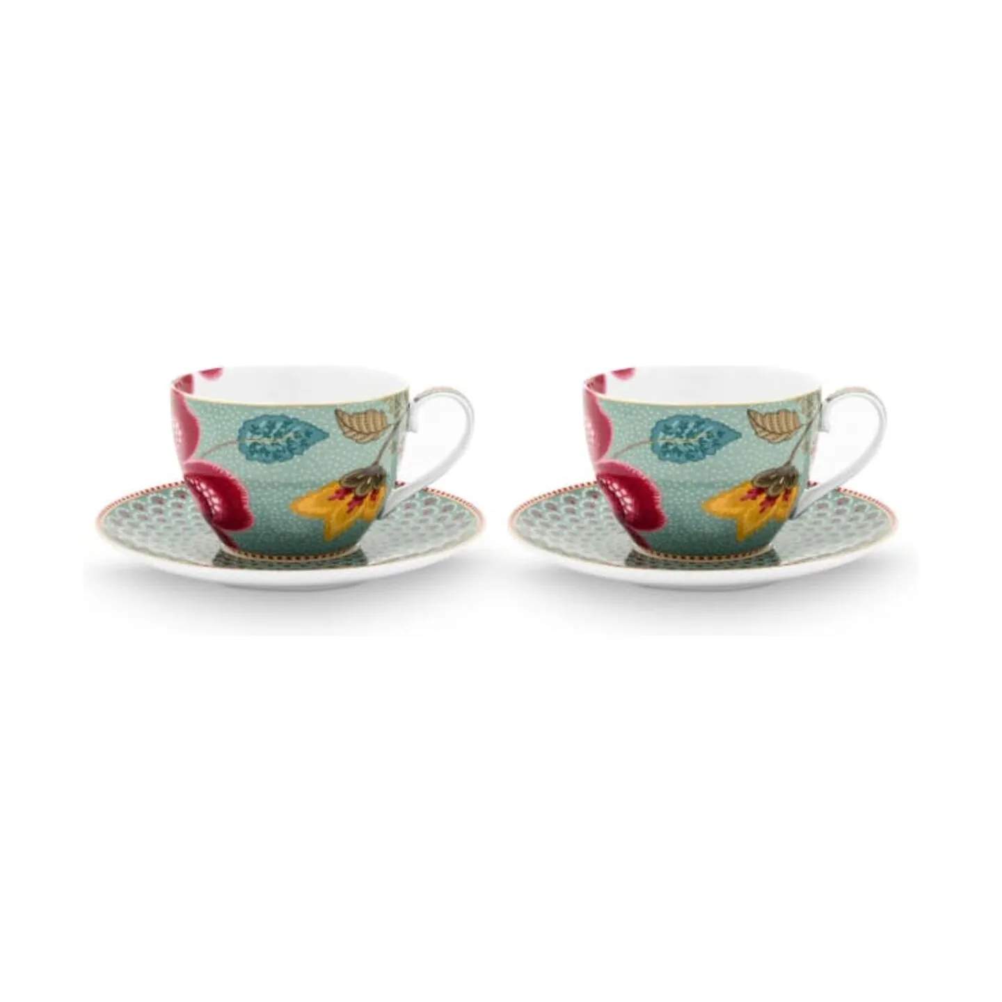 PIP Studio Krus og kopper med hank Blooming Tales Kop m. underkop - 2 stk. i Blue, 1