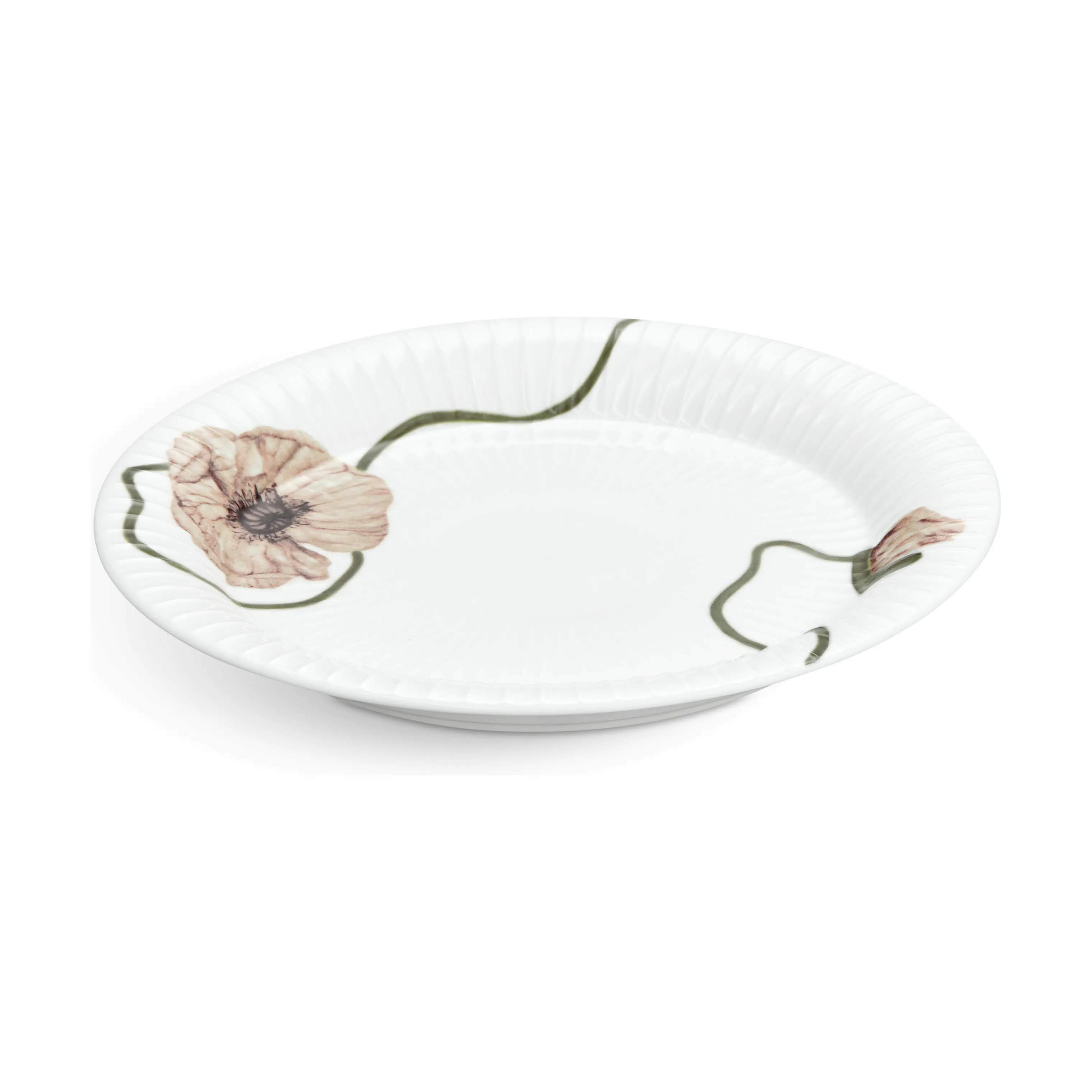 Kähler Frokosttallerkener Hammershøi Poppy Frokosttallerken i Hvid m. dekoration, 3