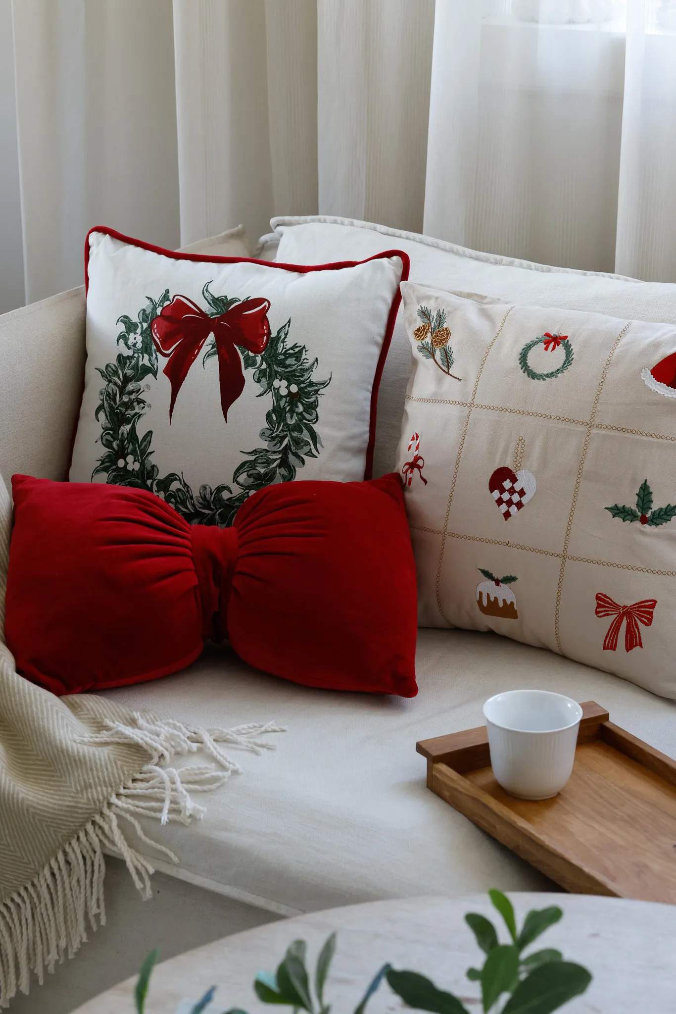 Casa Christmas Pyntepuder Pyntepude i beige, 2