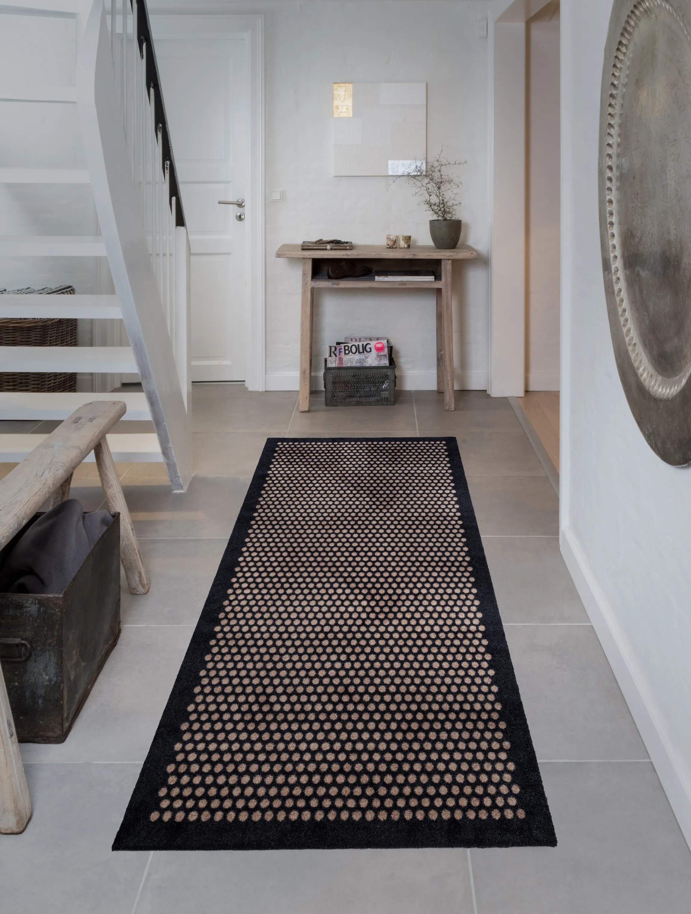 Tica Copenhagen Gulvtæpper Dot Gulvtæppe i Sort/sand , B90 x L200 cm, 3