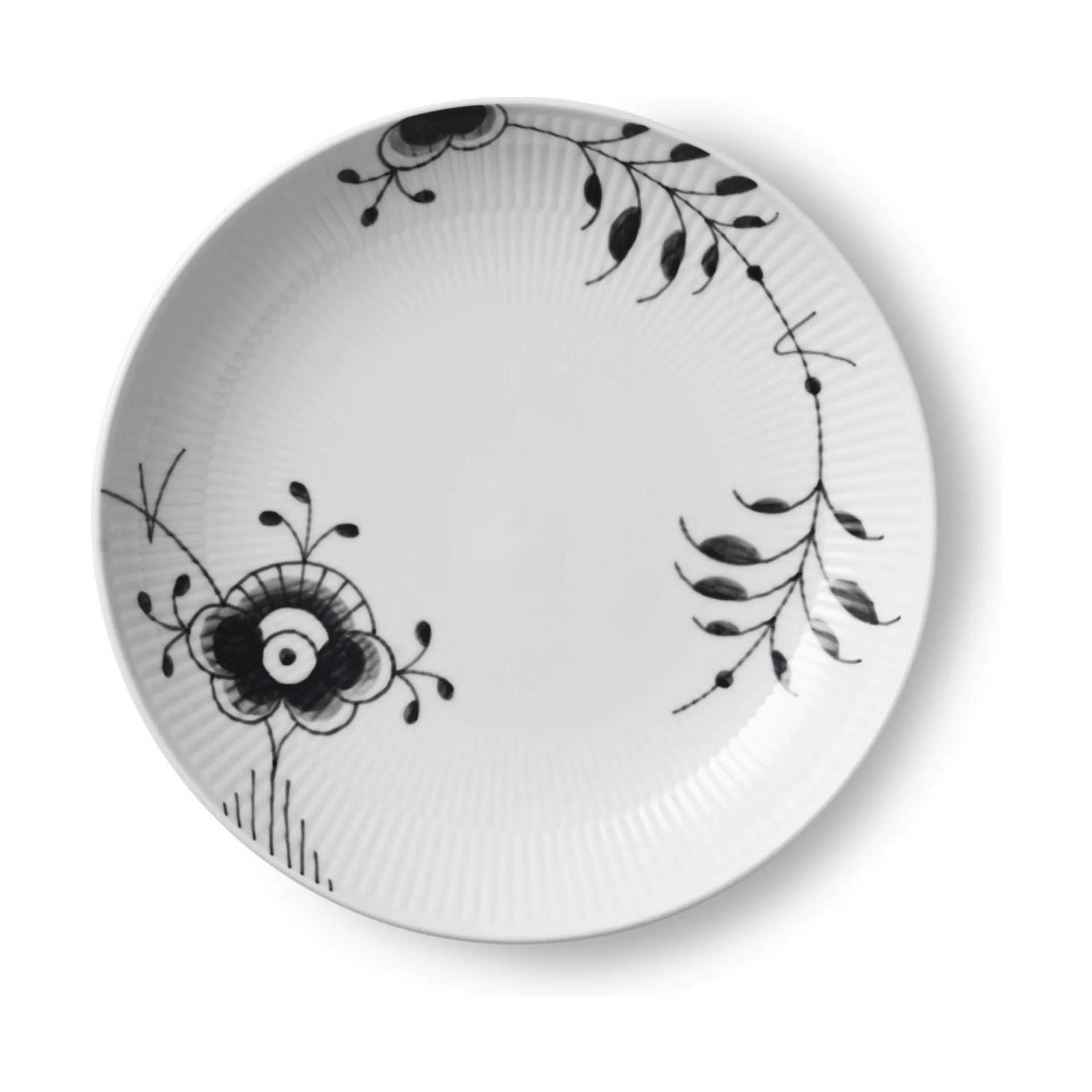 Royal Copenhagen Frokosttallerkener Sort Mega Riflet Moderne Middagstallerken i 25 cm, 1