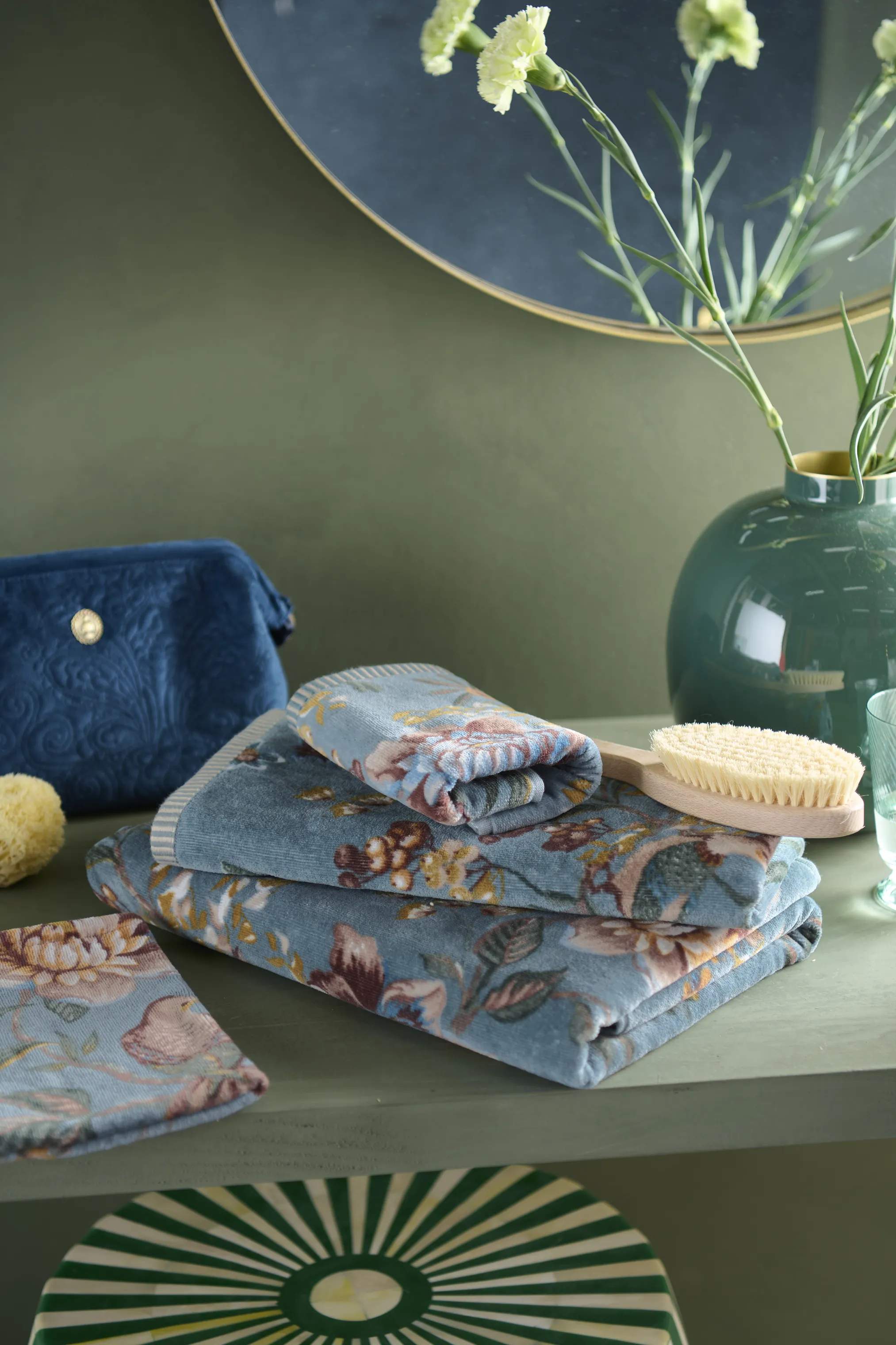 PIP Studio Håndklæder Secret Garden Håndklæde i Blue , B30 x L50 cm, 5