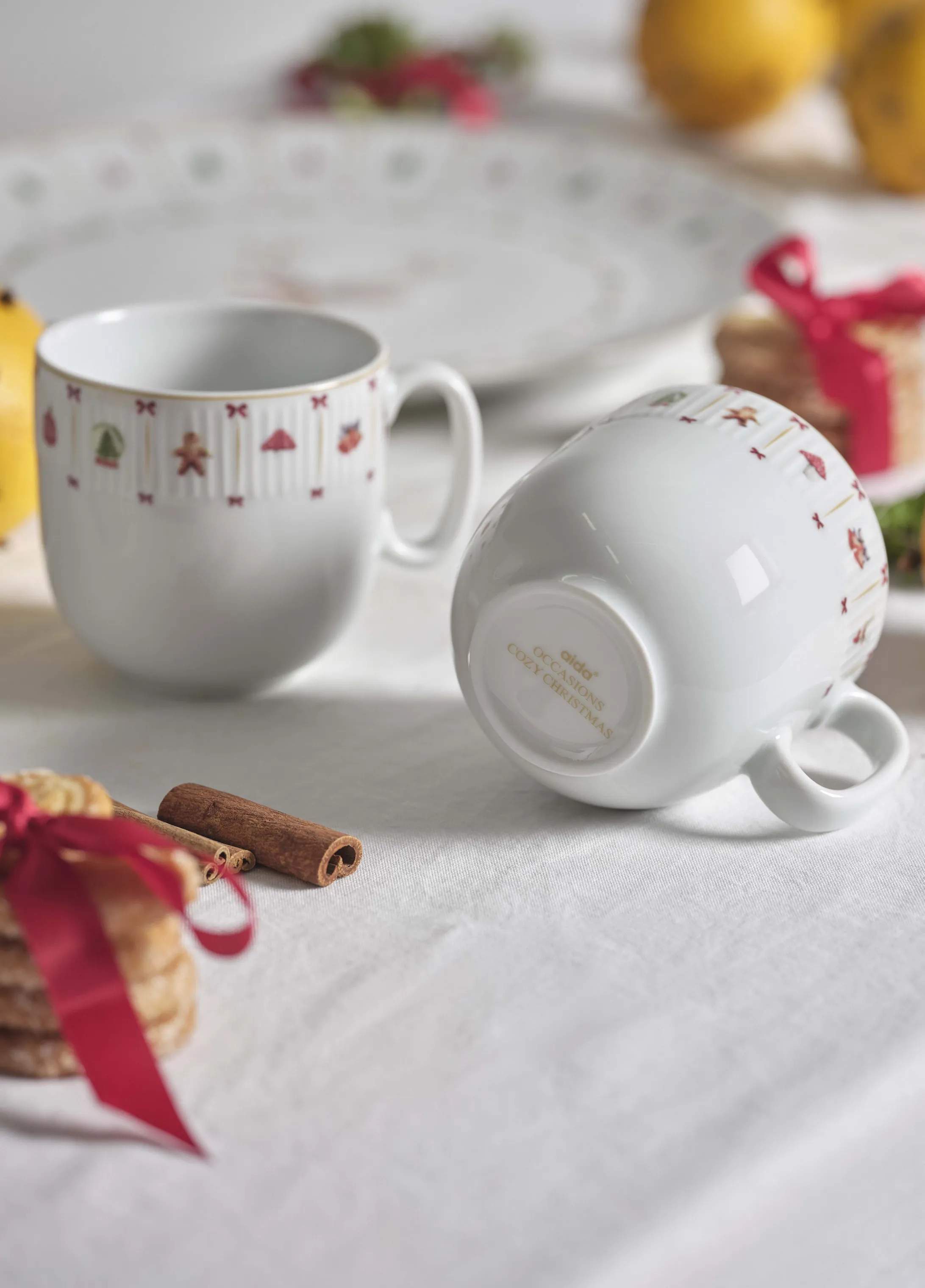 Occasions Krus og kopper med hank AIDA X ALL BY VOSS Cozy Christmas Krus - 2 stk. i Hvid, 2
