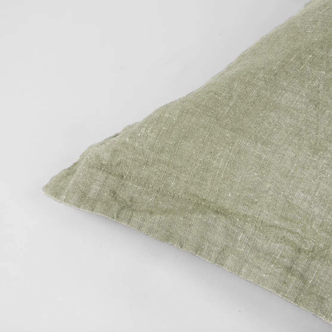 Broste Copenhagen Pyntepudebetræk Linn Pudebetræk i Grape Leaf Green, B50 x L50 cm, 4