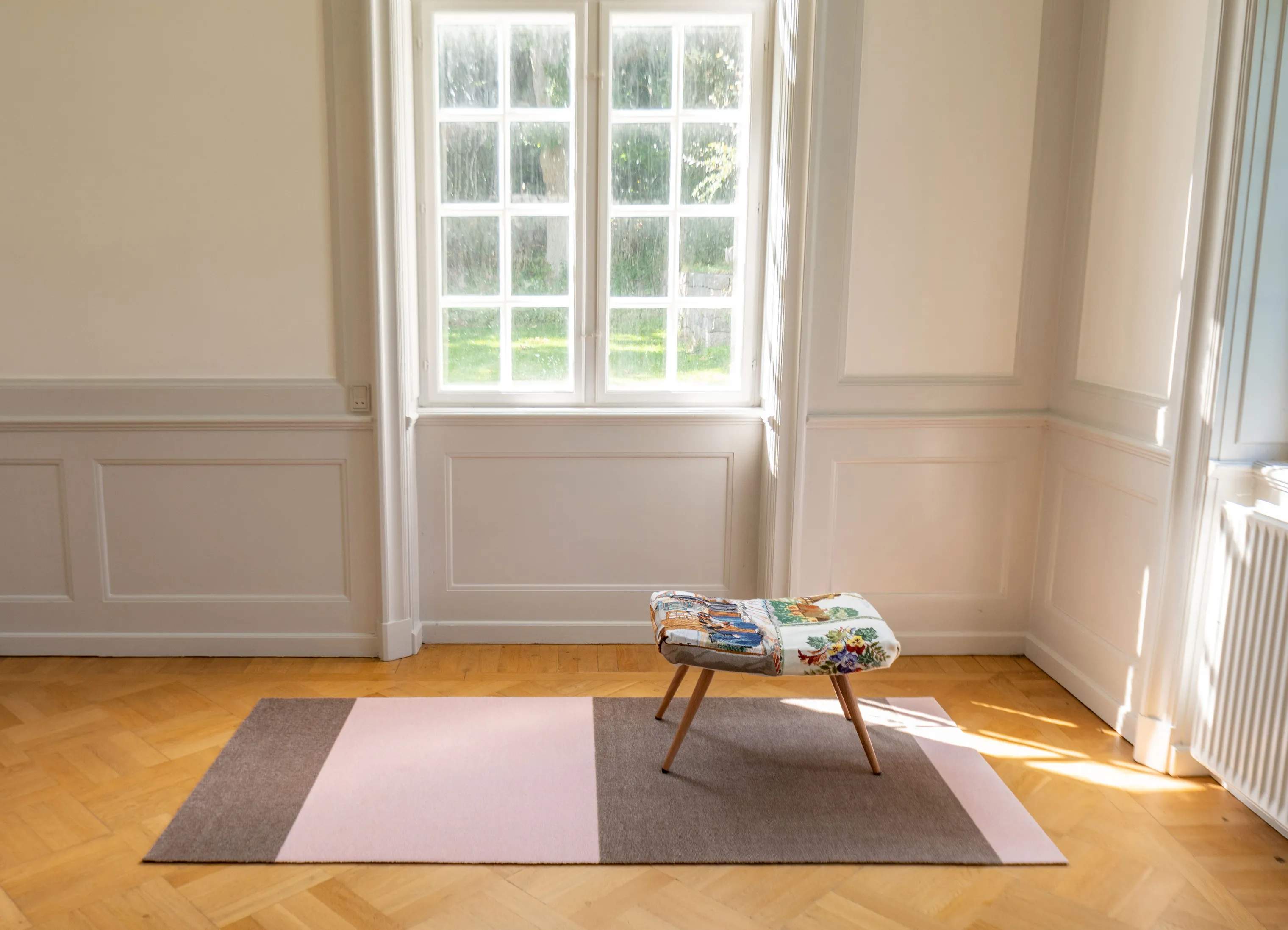 Tica Copenhagen Gulvtæpper Stripes Horisontal Gulvtæppe i Sand/rosa, B90 x L200 cm, 3