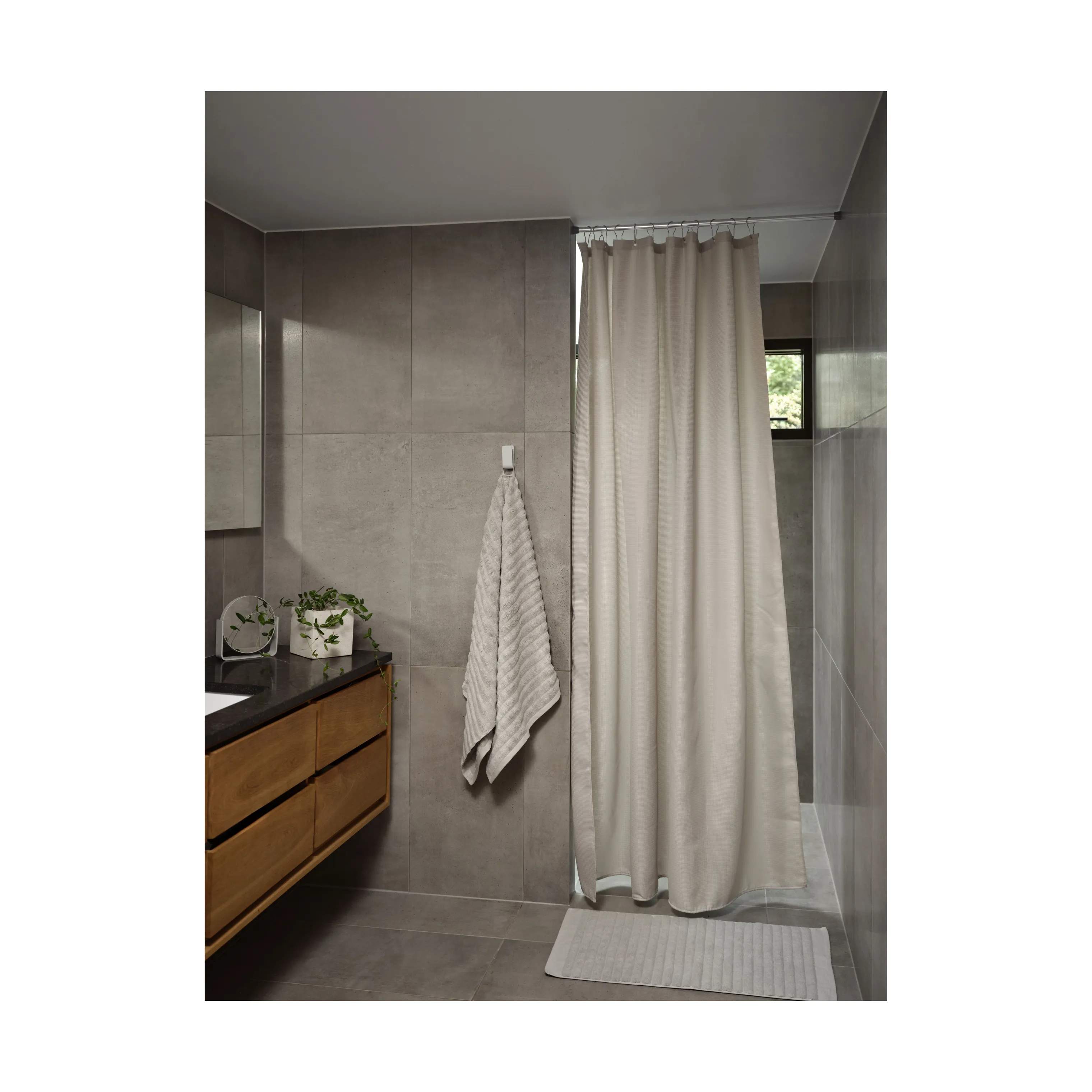 Zone Badeforhæng Lux Badeforhæng i Lysegrå, 200 cm, 3