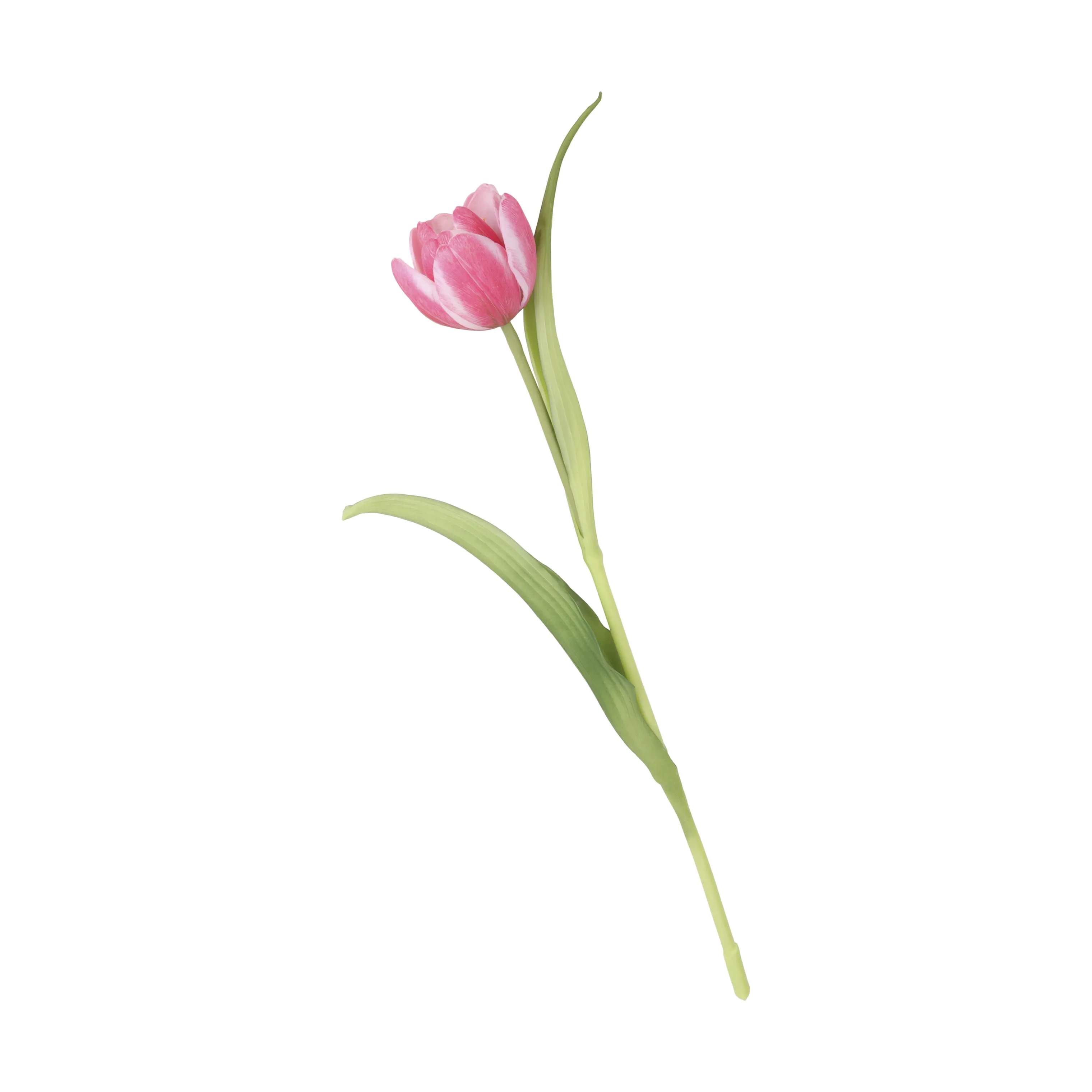 CASA Living Kunstige blomster Kunstig Blomst - Tulipan i Pink/grøn, 40 cm, 1