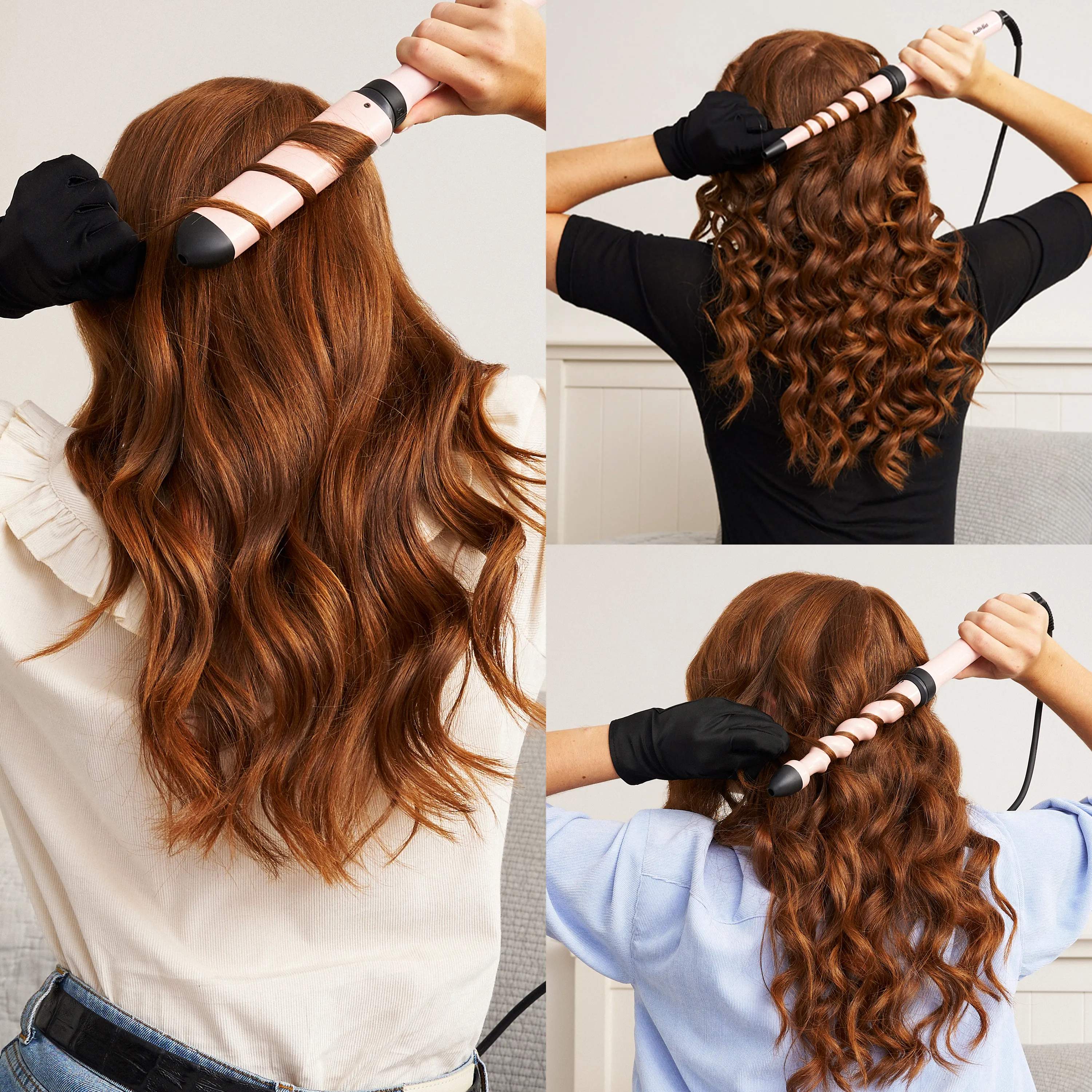 BaByliss Krøllejern Curl & Wave 3-i-1 Krøllejern i Rose/sort, 2