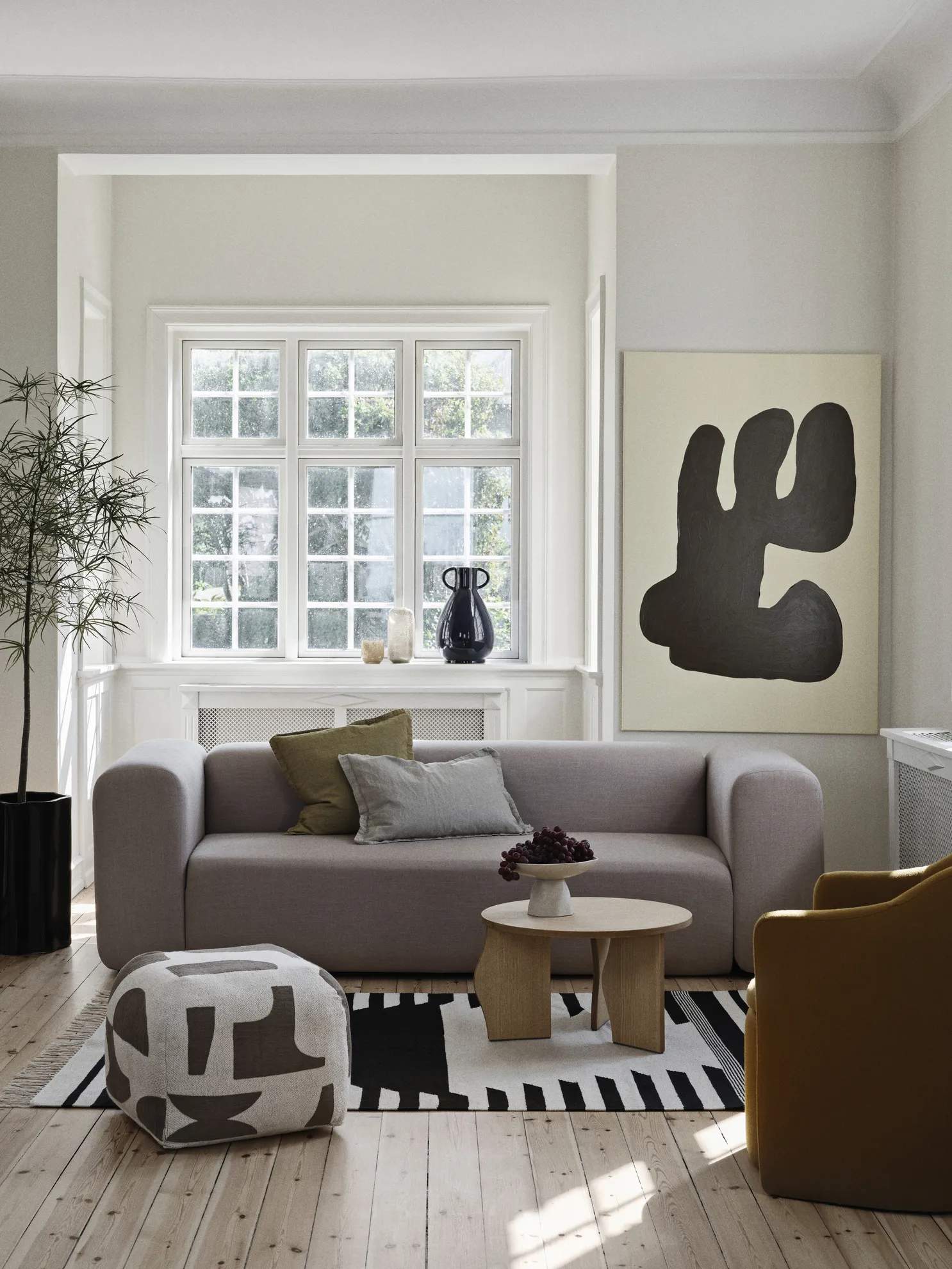 Broste Copenhagen Pyntepudebetræk Linn Pudebetræk i Dull Gold, B60 x L60 cm, 3