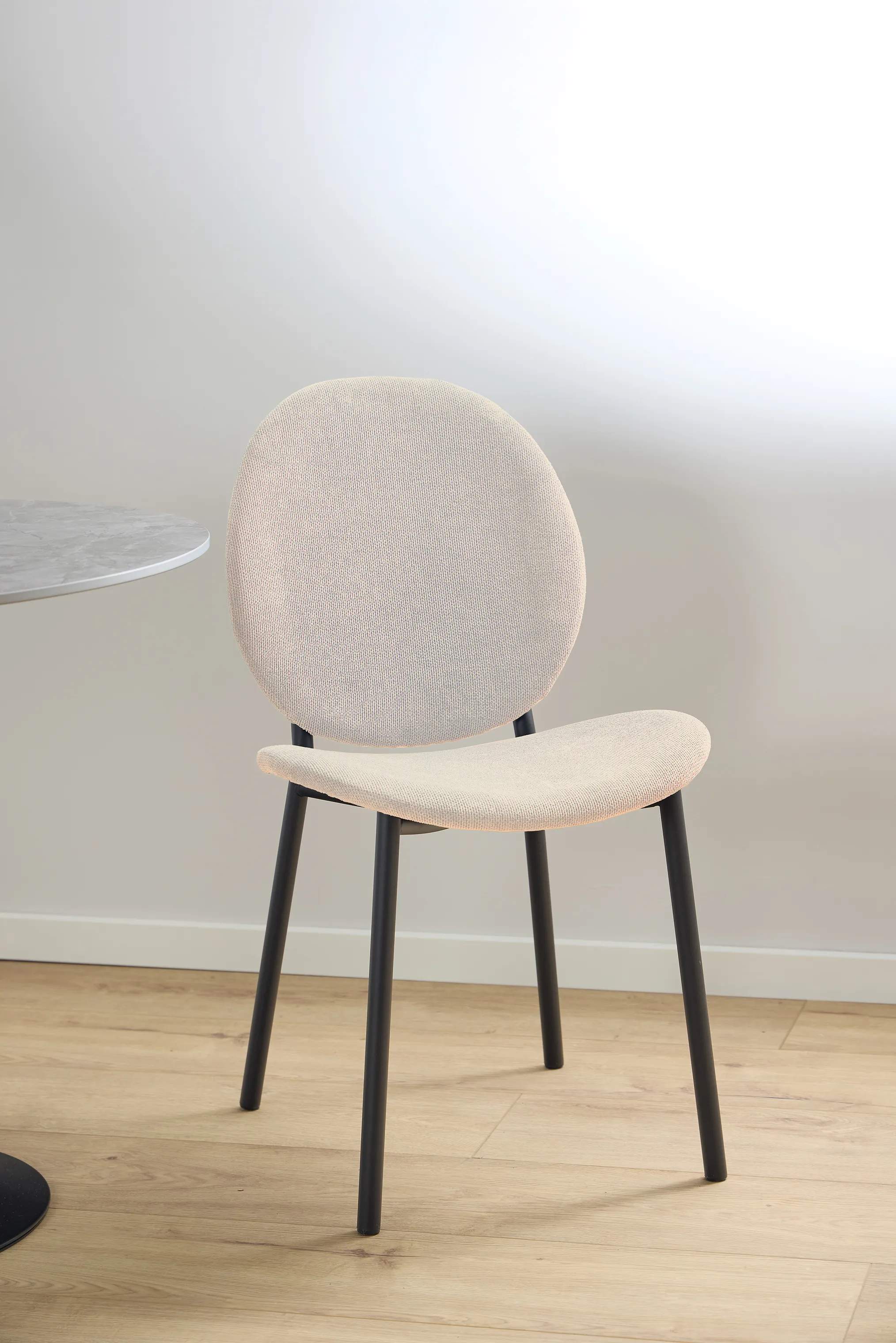 CASA Living Spisebordsstole Cliff Spisebordsstol - 2 stk. i Beige/mat sort, 3