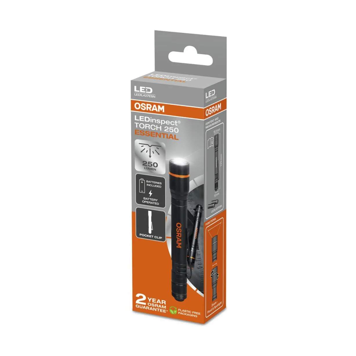 OSRAM Lommelygter LEDinspect Lommelygte i Sort, 13,3 cm, 2