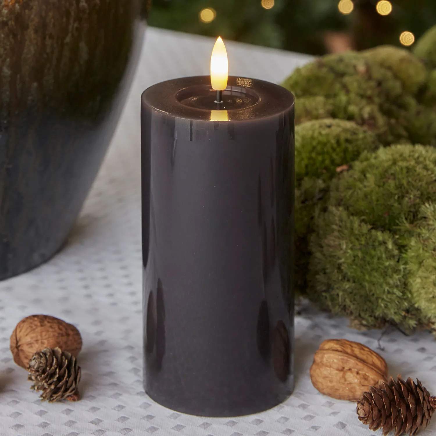 Sirius LED-lys Sille Lak LED Bloklys i Stone Gray, 15 cm, 2