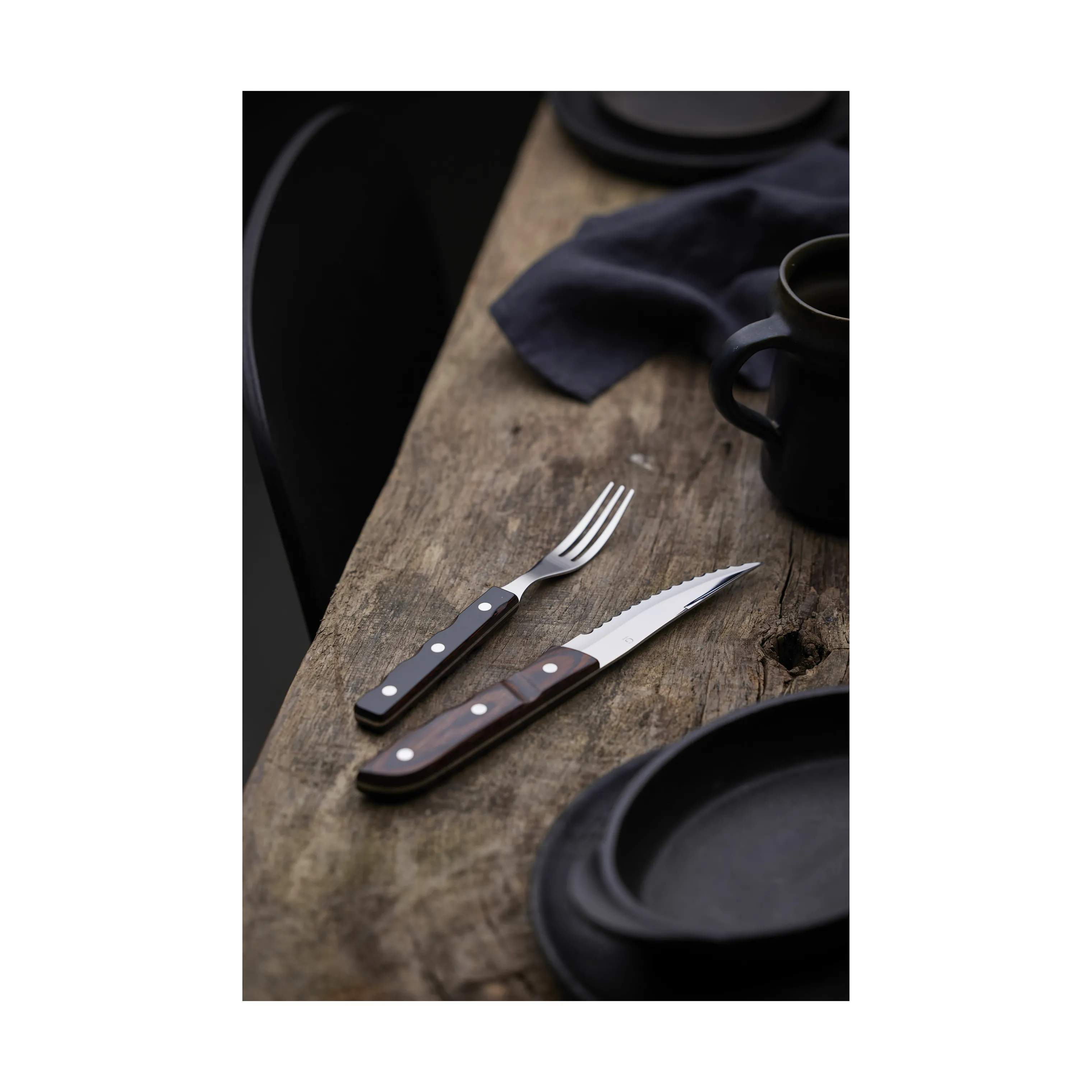 Gense Steakgafler Old Farmer Classic Steakgaffel i Ædeltræslaminat, 4