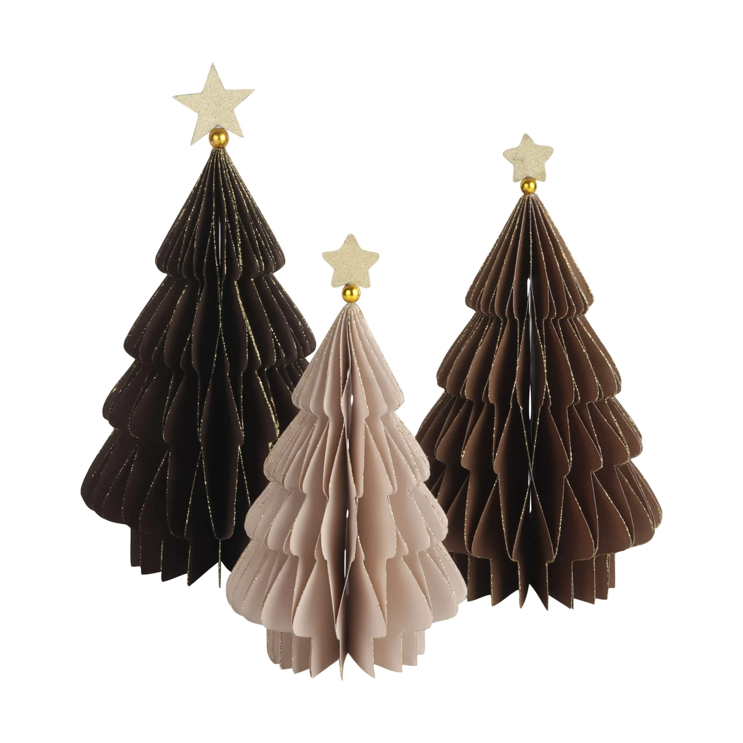 Casa Christmas Julefigurer Papir juletræ i Brun, 25 cm, 2