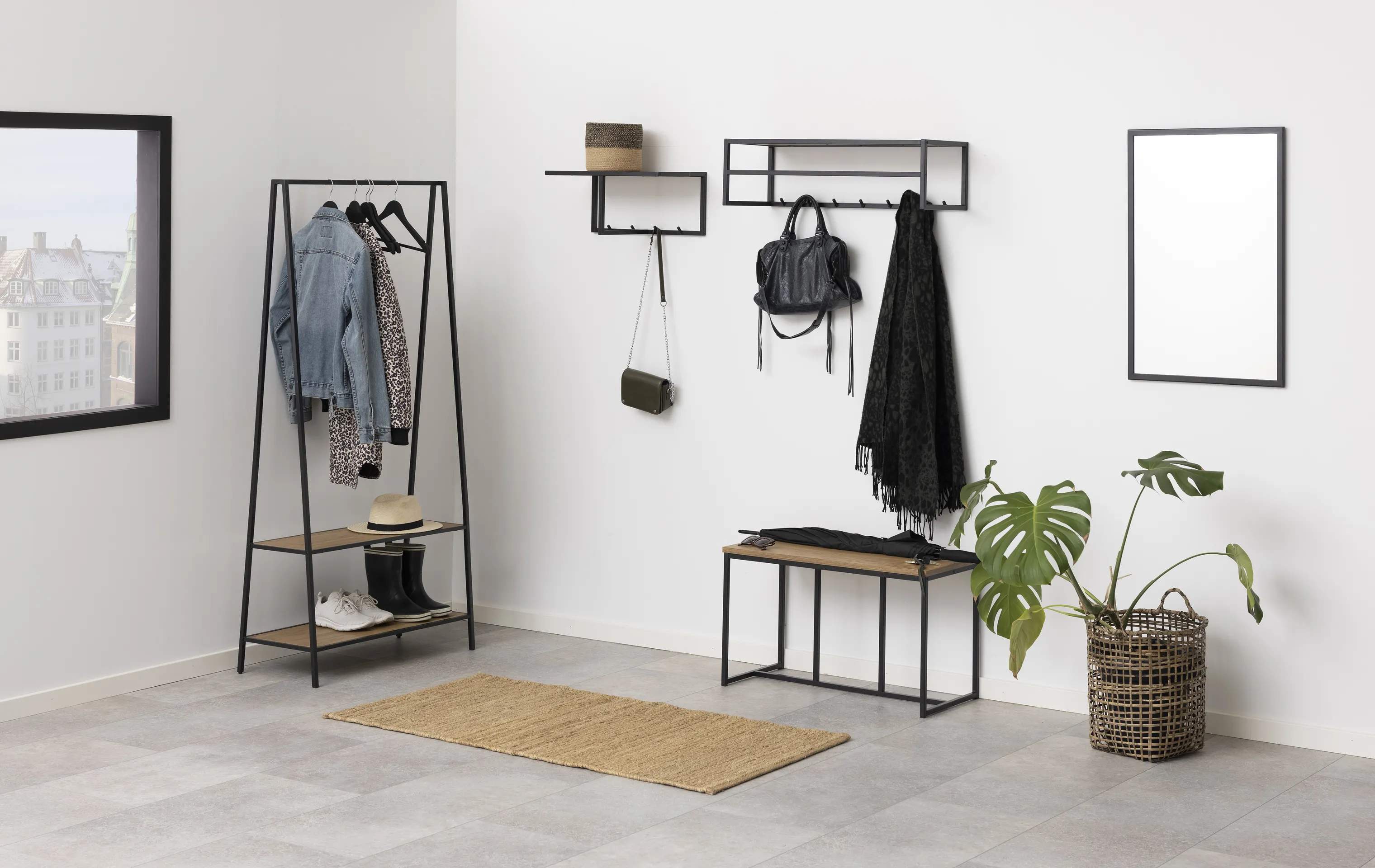 CASA Living Tøjstativer Seaford Garderobestativ i sort/natur, 2