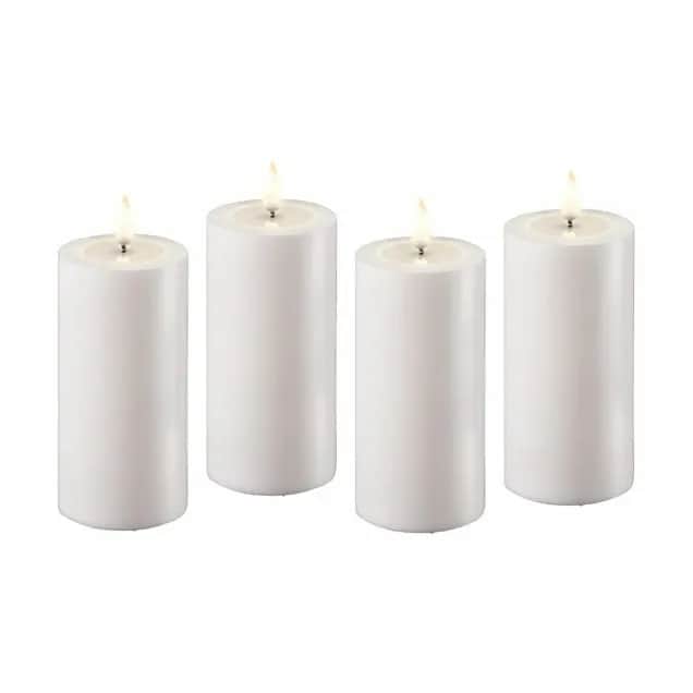 LED Bloklys - 4 stk., hvid, large
