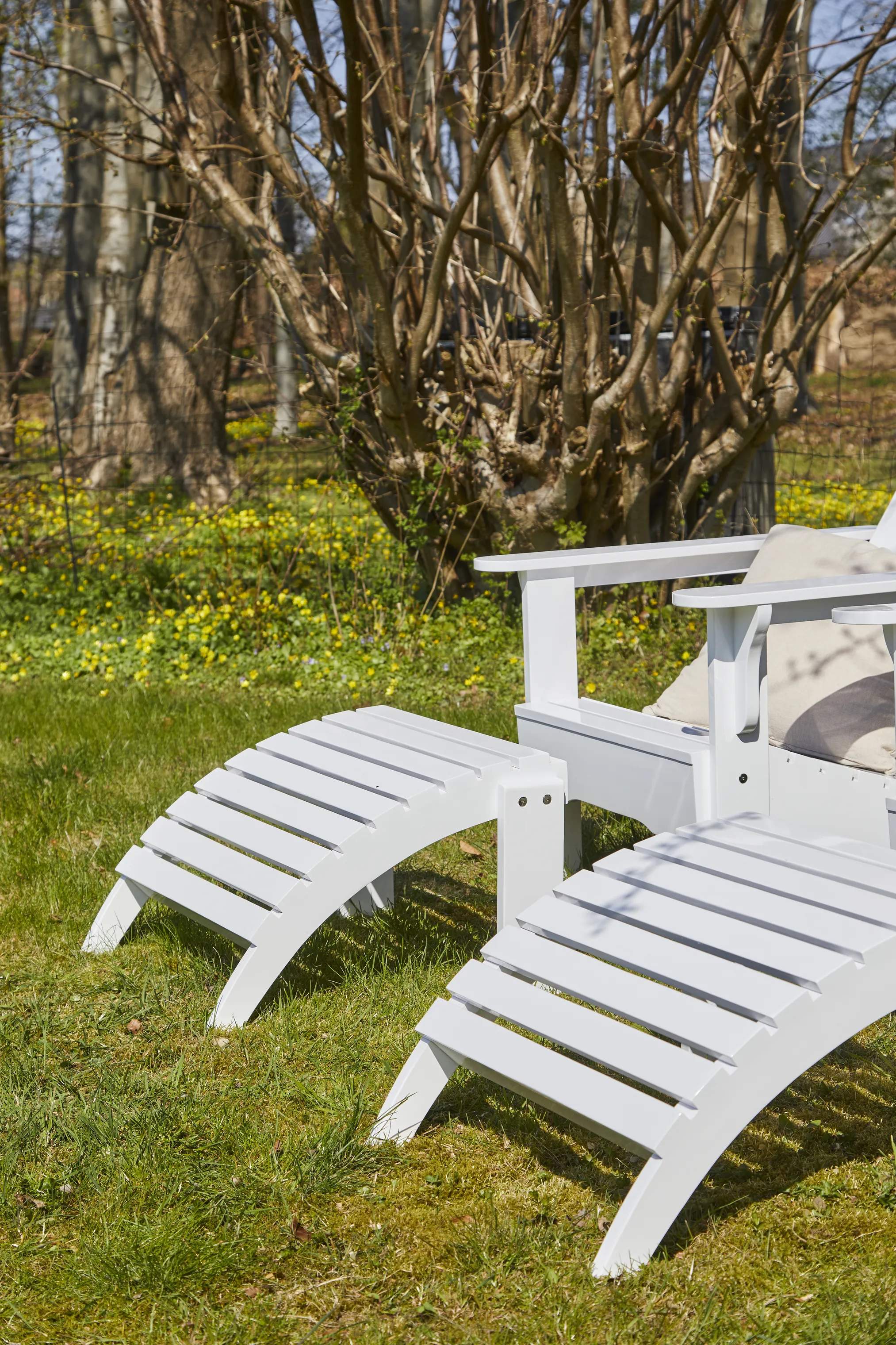 cinas Loungestole Adirondack Fodskammel i Hvid, 2