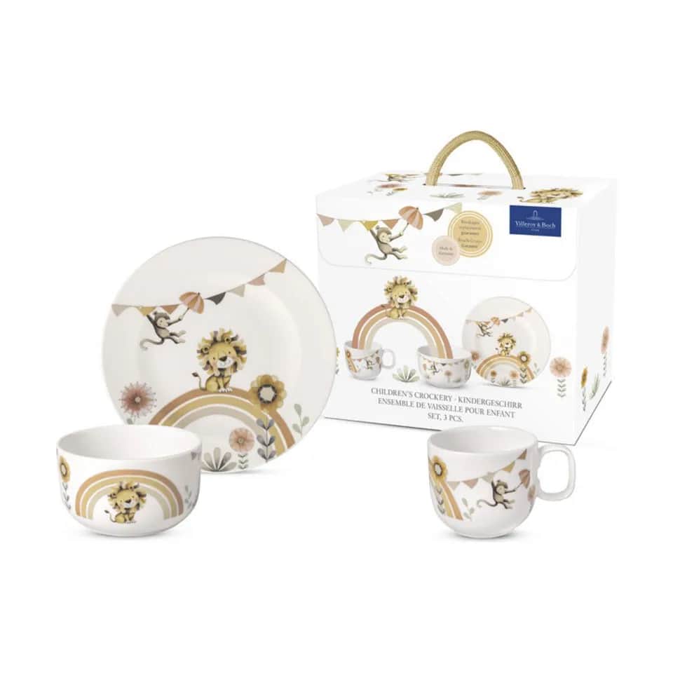 Børnesæt Løve - 3 dele, beige, large