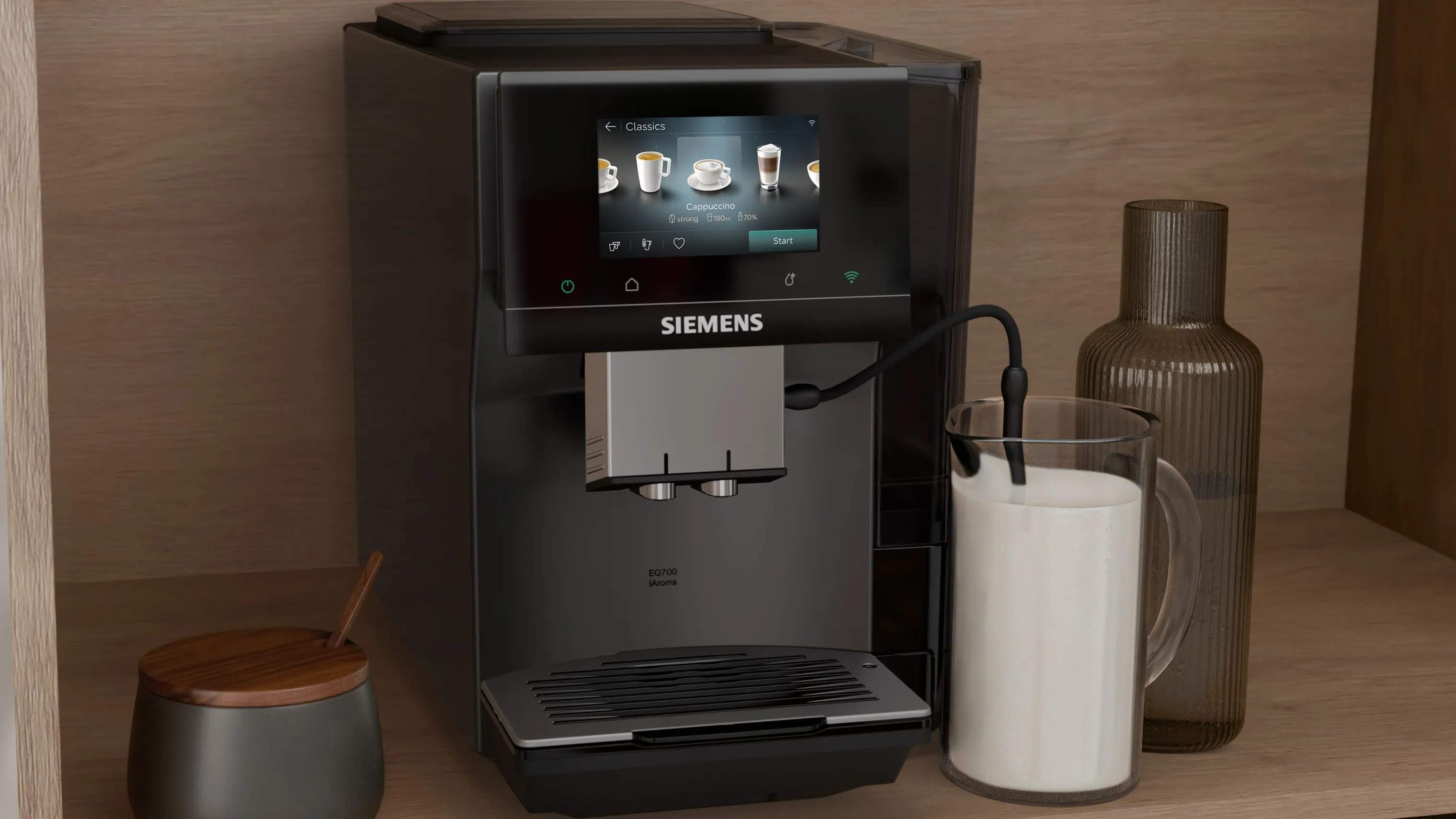 Siemens Espressomaskiner EQ700 iAroma Espressomaskine TP725E01 i Sølv, 4