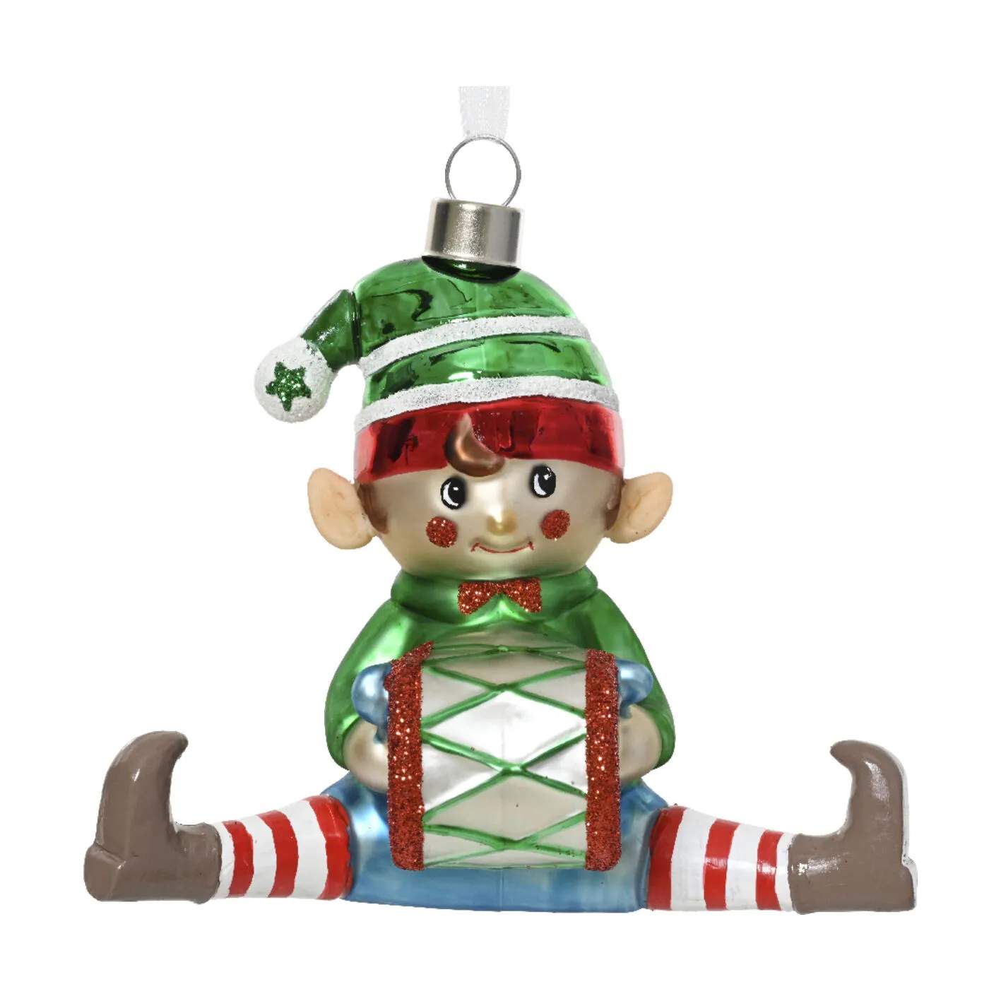 Julekugle - Juleelf, grøn, large