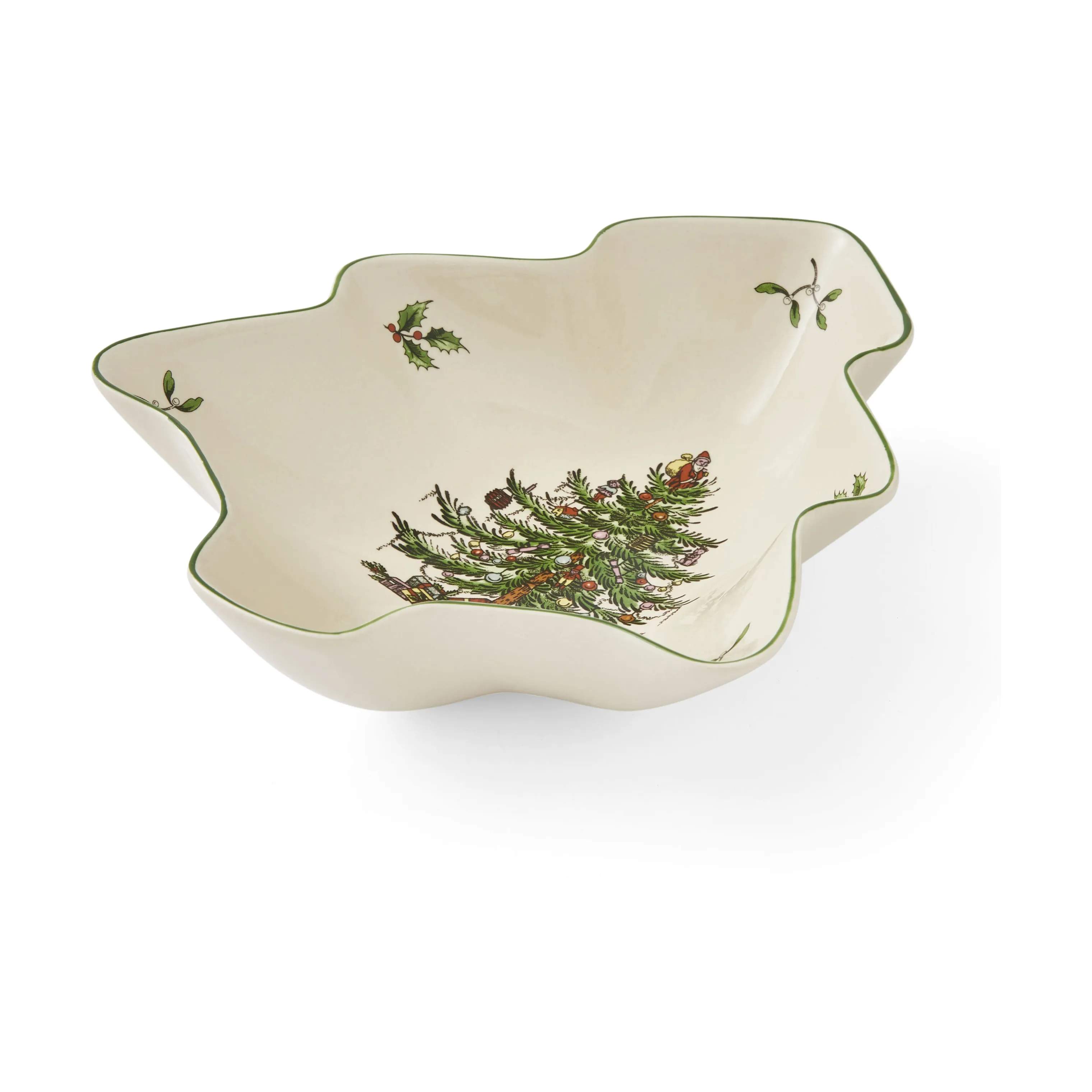Spode Serveringsfade Christmas Tree Fad i Hvid/grøn/rød, 4