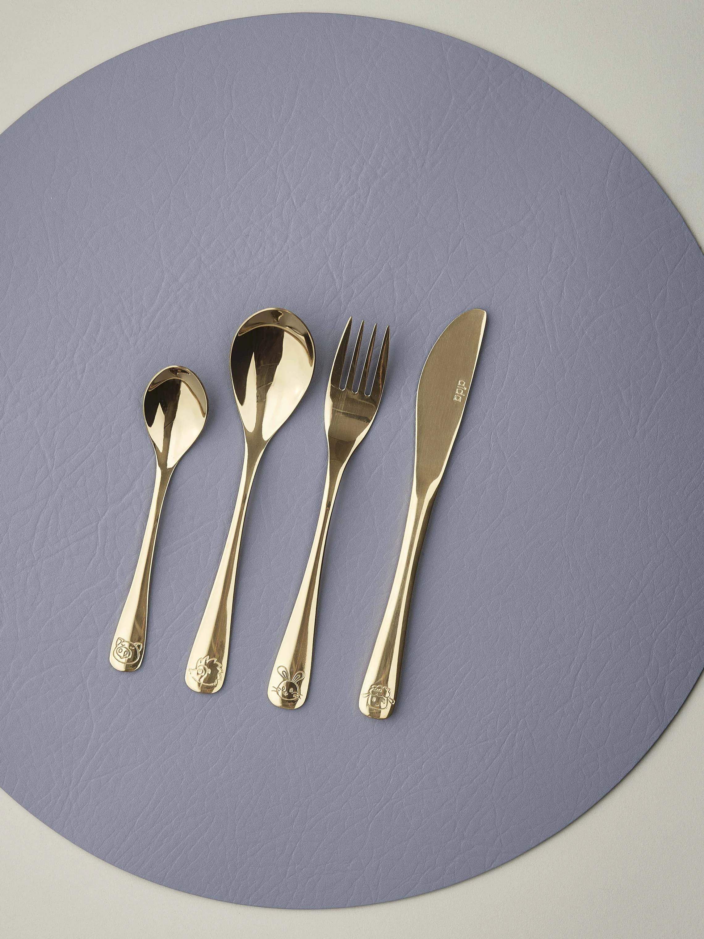 Aida Børnebestik Atelier Børnebestik - 4 dele i Guld, 3