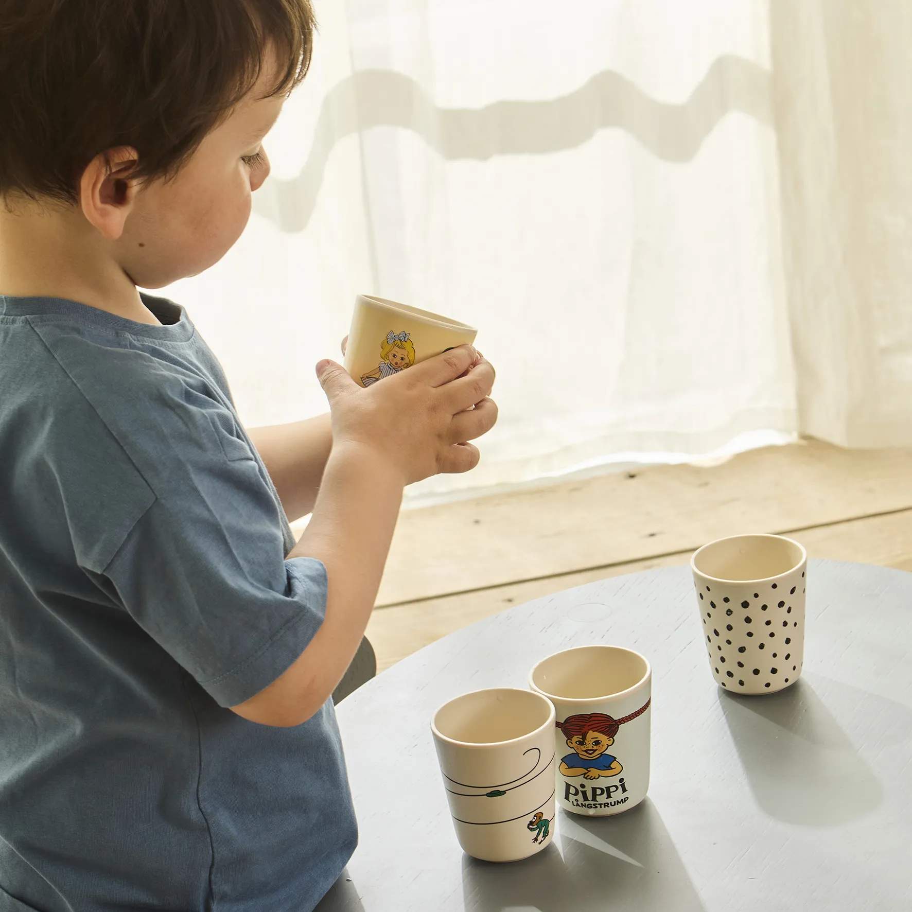 Barbo Toys Børnekopper Pippi Langstrømpe Pippi Langstrømpe Tumblersæt - 4 dele i Multifarvet, 3