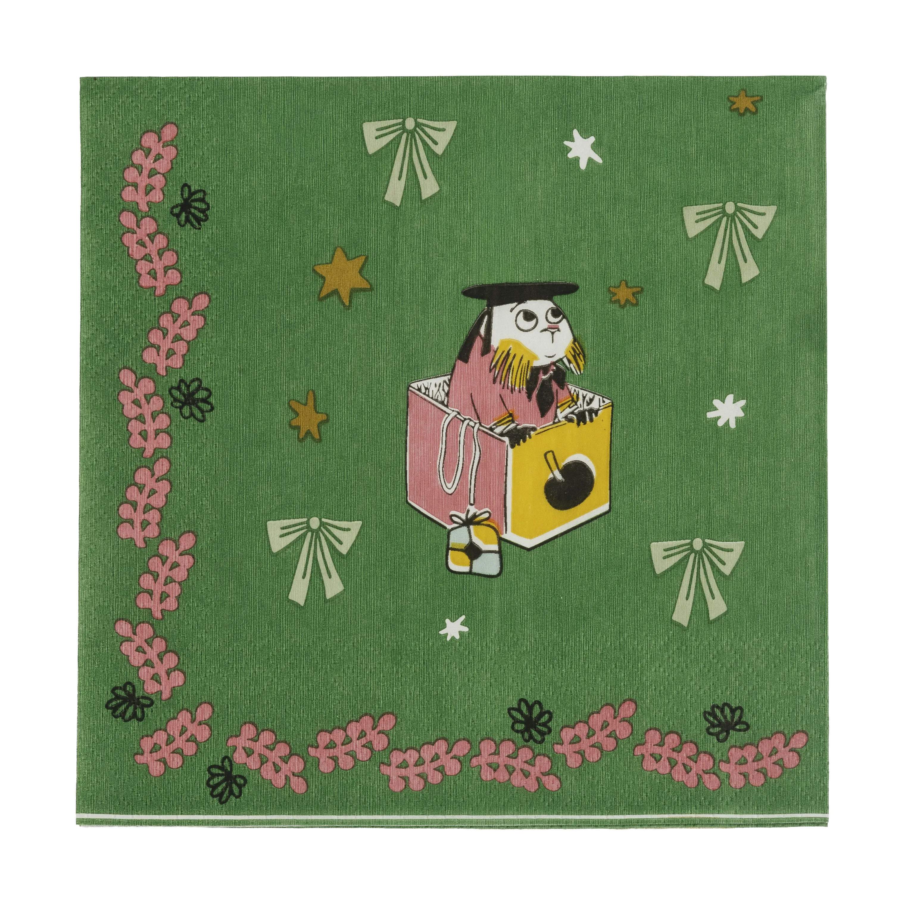 Moomin Arabia Papirservietter Gift of Love Serviet - 20 stk. i Grøn, 4