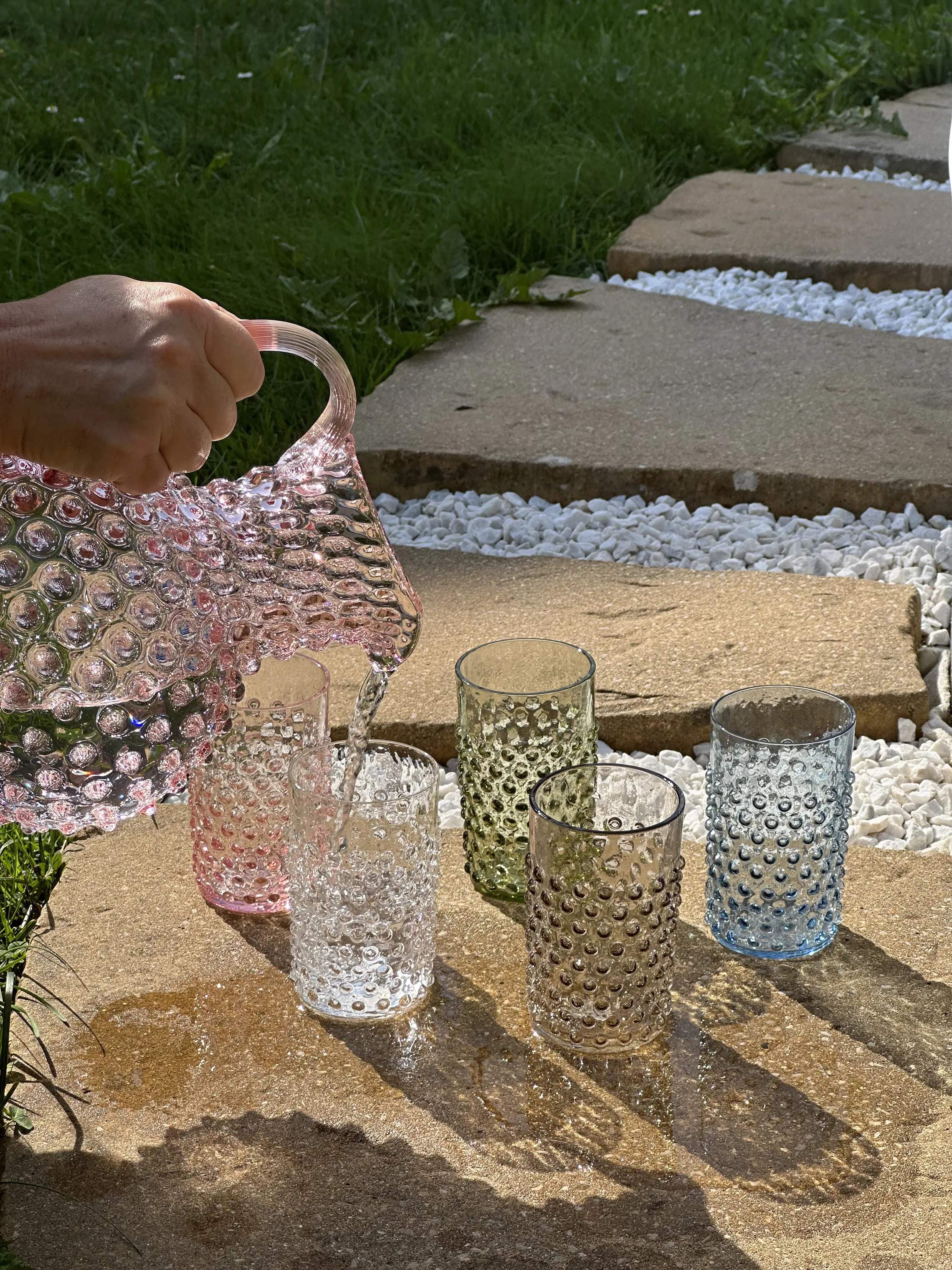 Anna von Lipa Vandglas Hobnail Vandglas i Blue smoke, 3