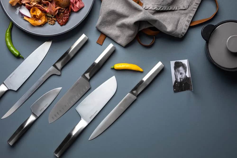 Orrefors Jernverk Santokuknive Premium Santokukniv i Stål, 2