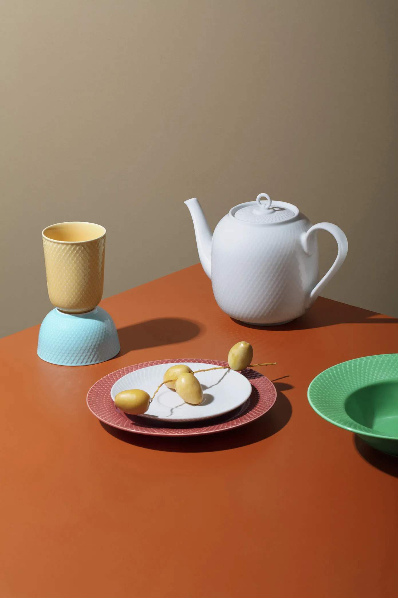 Lyngby Porcelæn Tekander Rhombe Tekande i Hvid, 18,5 cm, 3