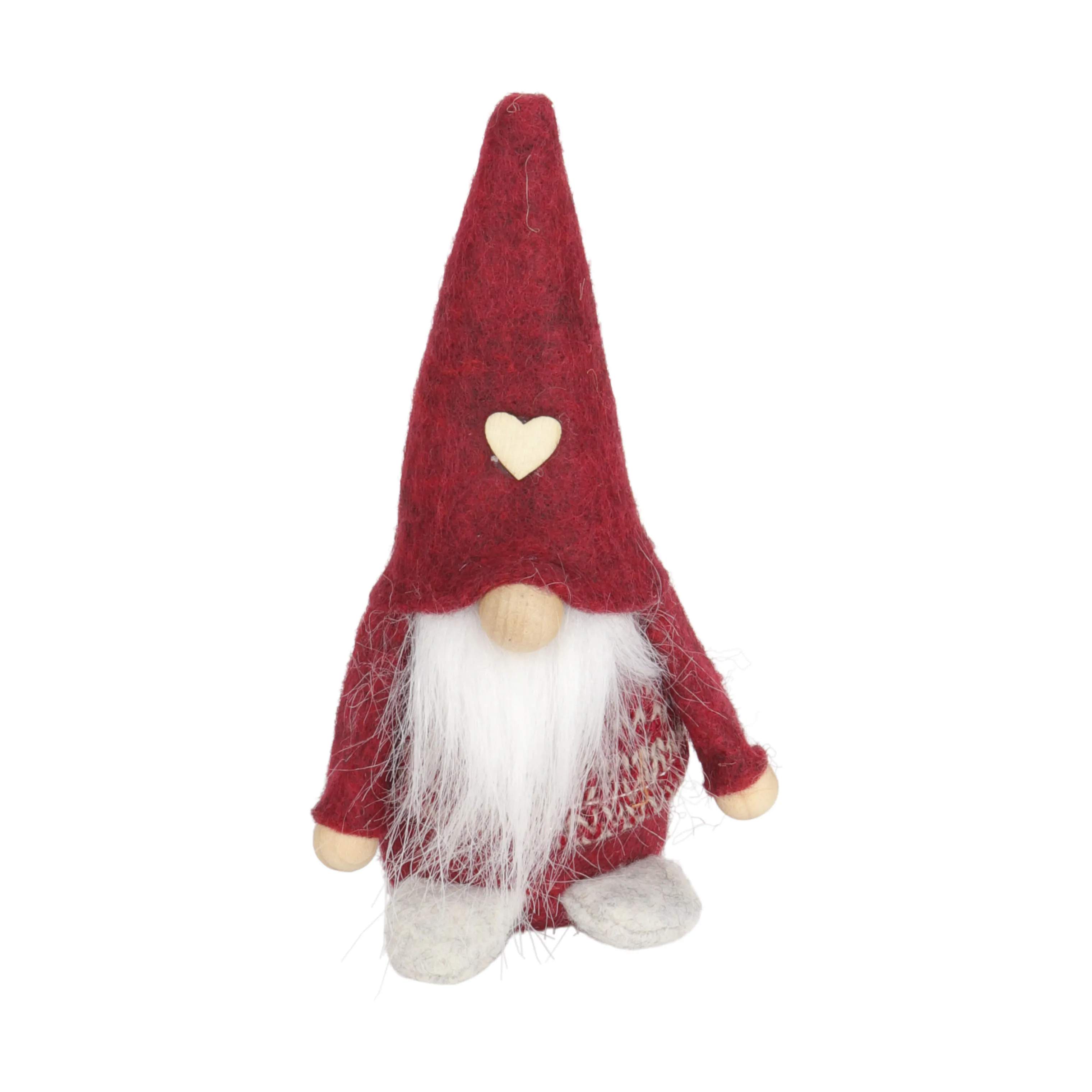 Casa Christmas Julefigurer Filtnisse i Mørk rød, 12 cm, 1