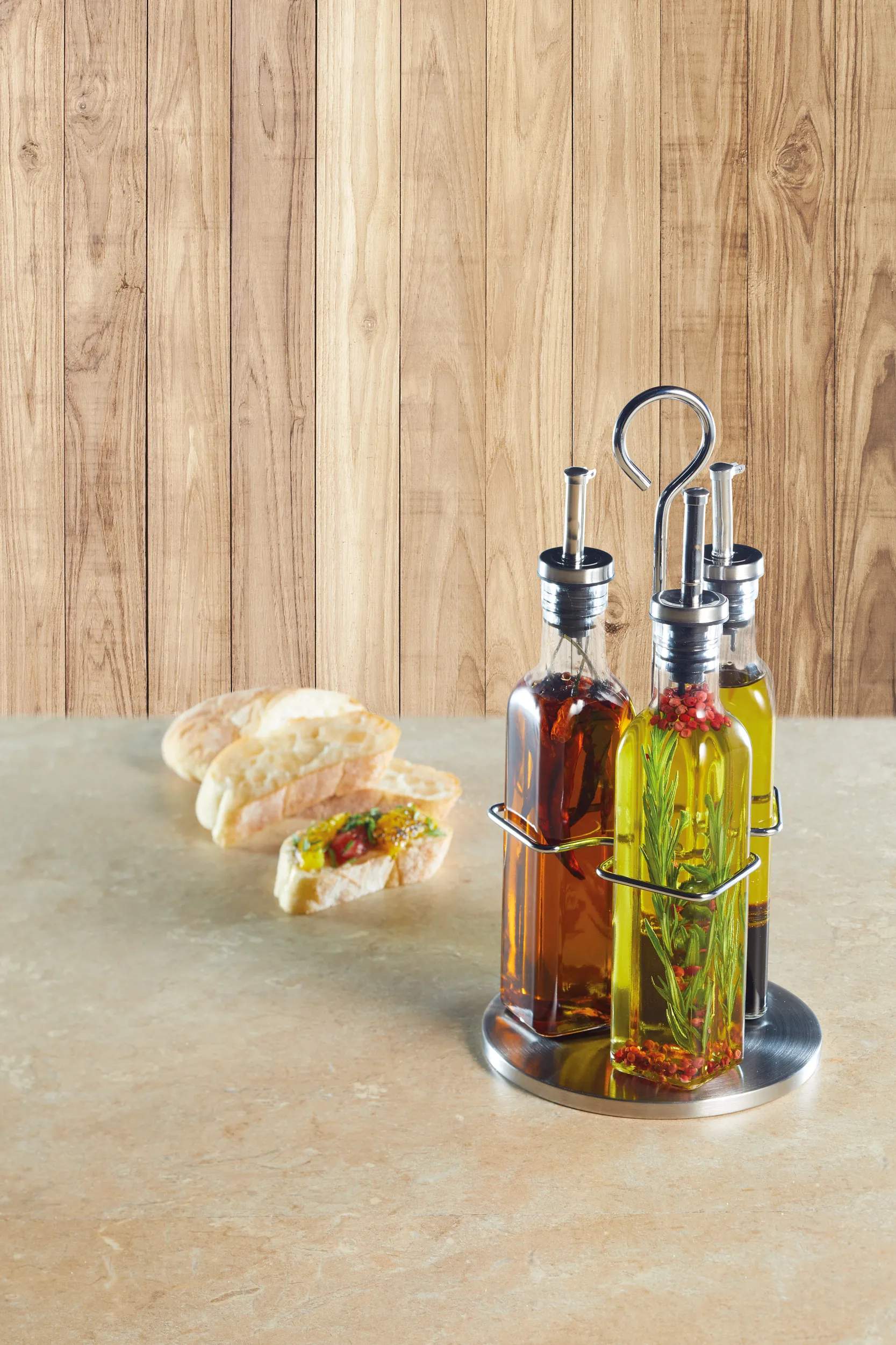 KitchenCraft Olie- og eddikeflasker World of Flavours Olie/Edikkesæt - 4 dele i Klar, 3