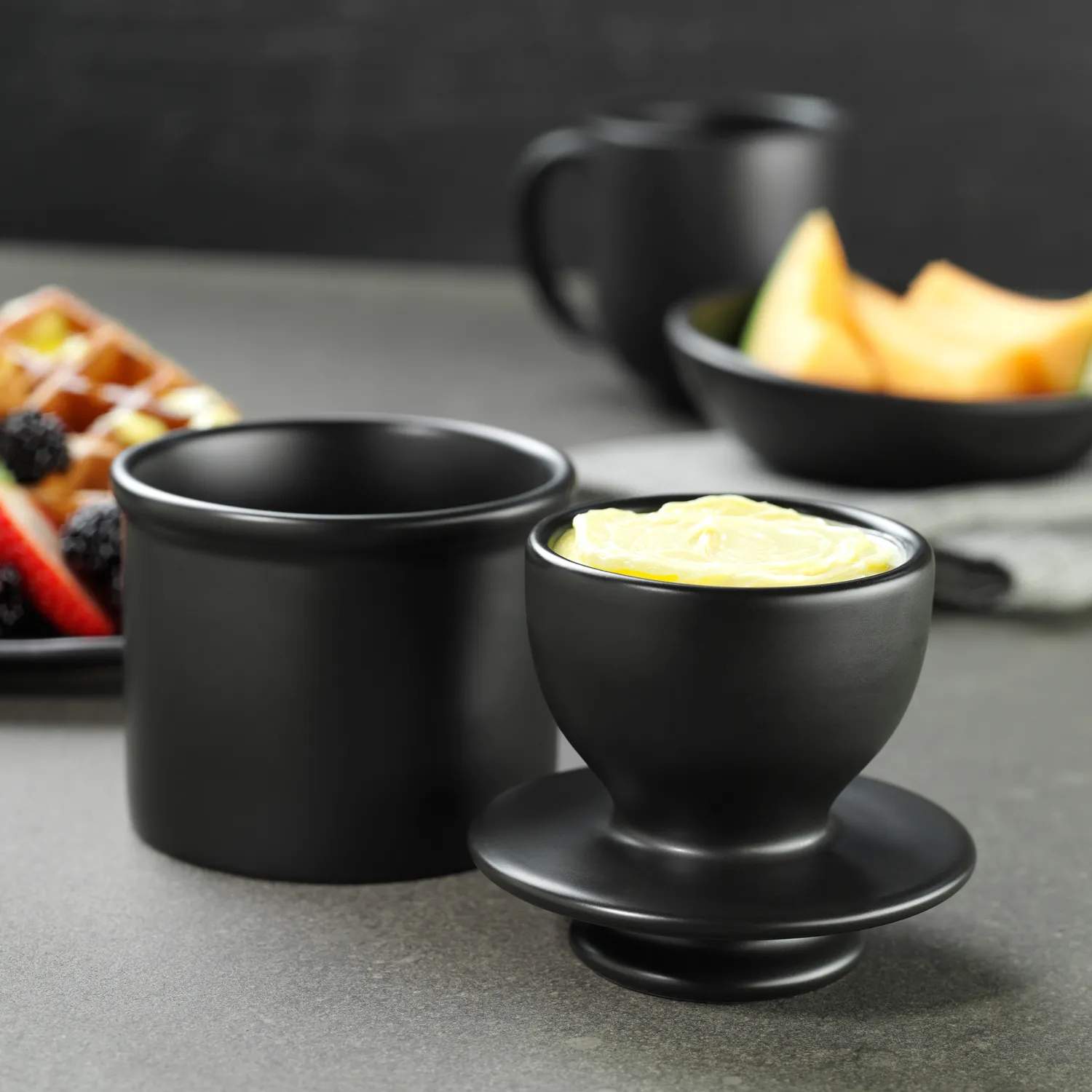 Butter Bell Smørbokse Smørklokke i Sort, 2