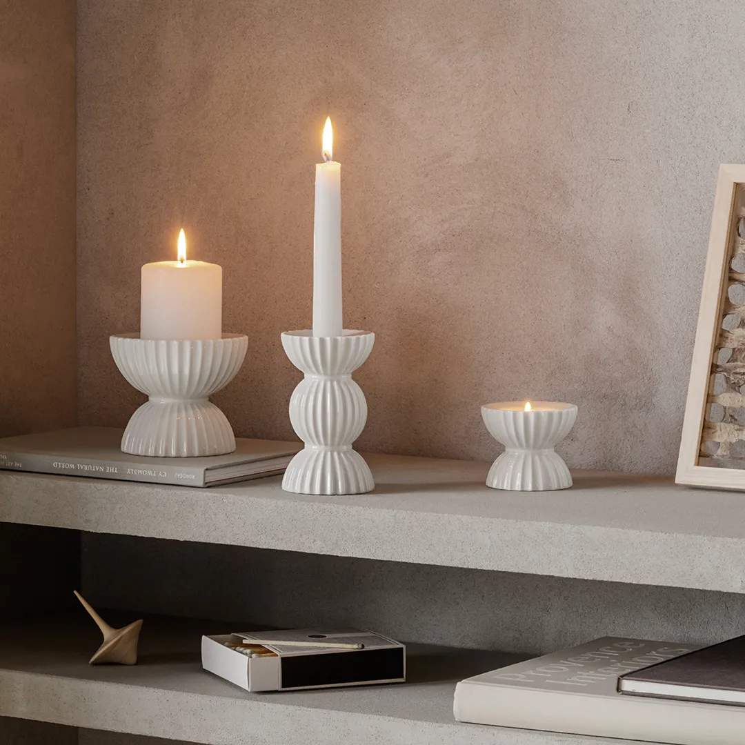 Lyngby Porcelæn Kronelysestage Tura Kronelysestage i Hvid, 2