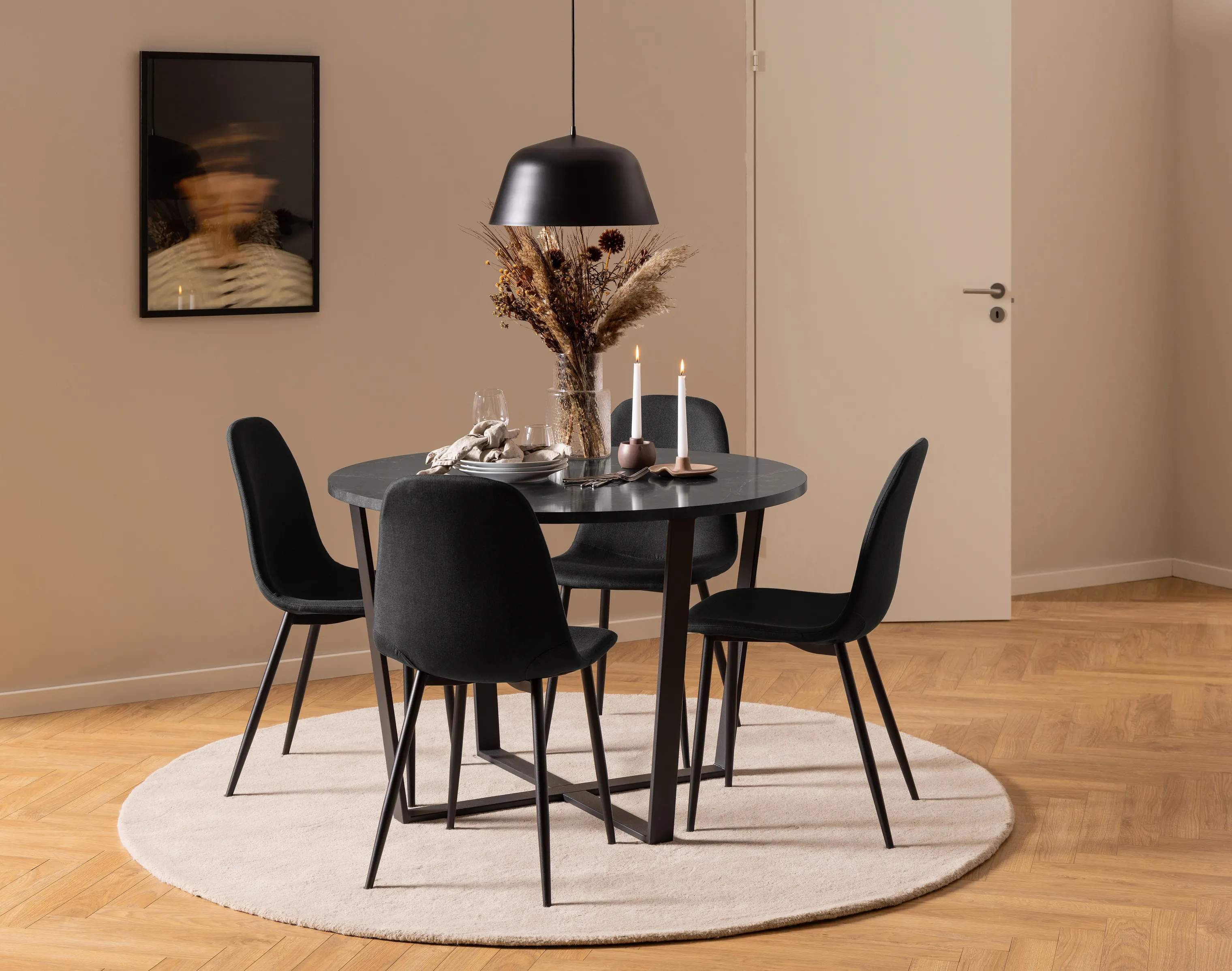 CASA Living Spisebordsstole Celia Spisebordsstol - 4 stk. i sort, 3