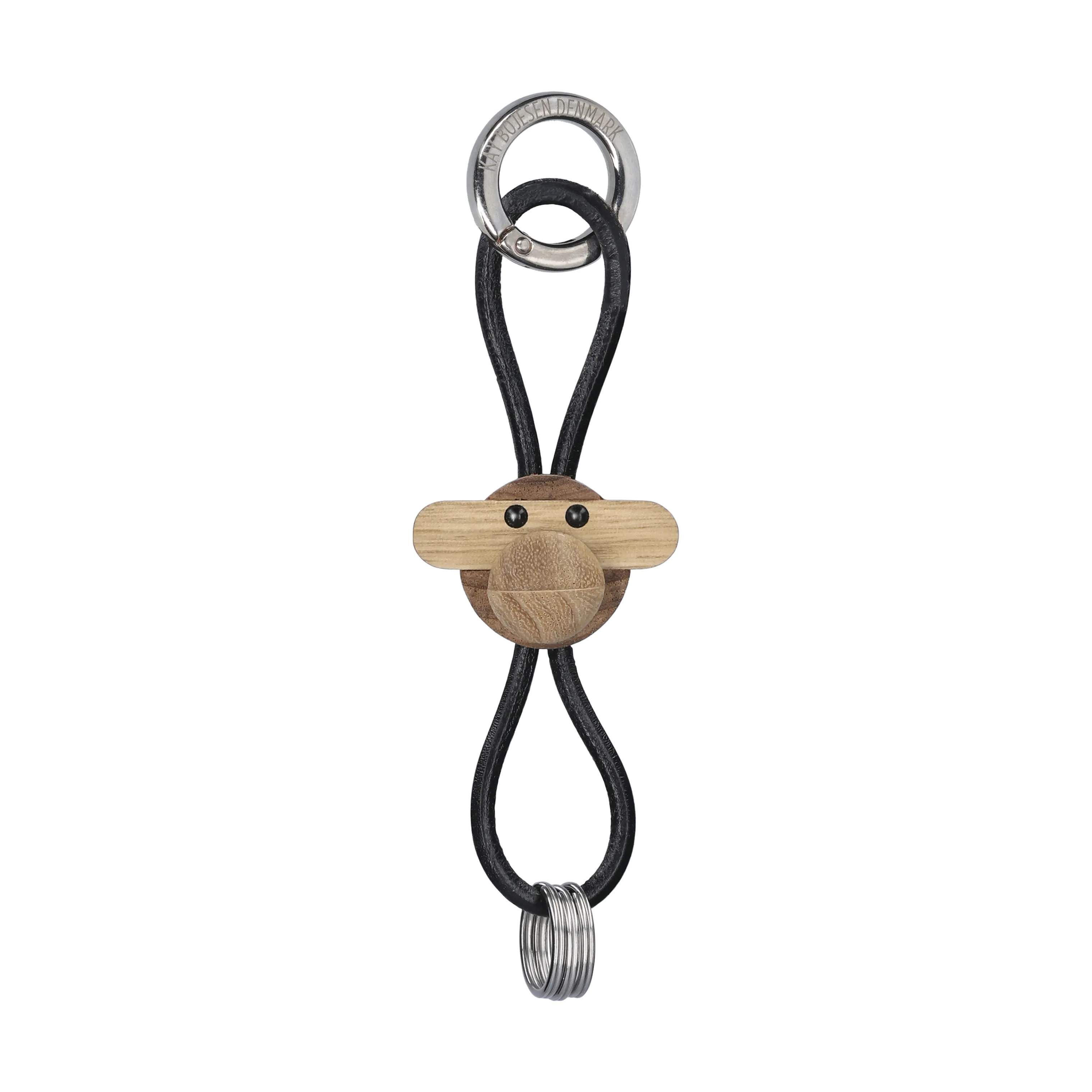 Nøglering - Abe, teak/limba, large