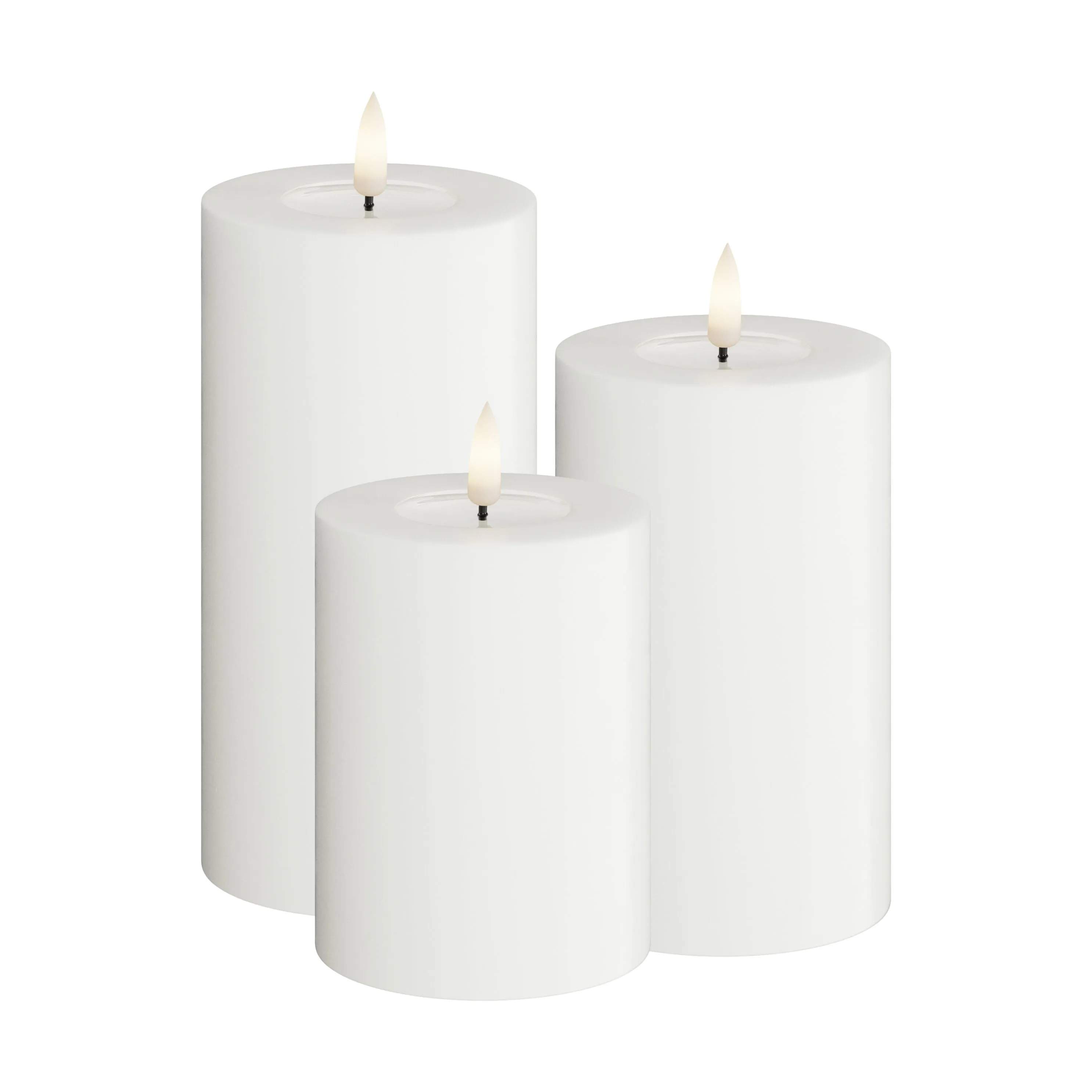 Deluxe Homeart LED-lys LED Bloklys - 3 stk. i Hvid, 1