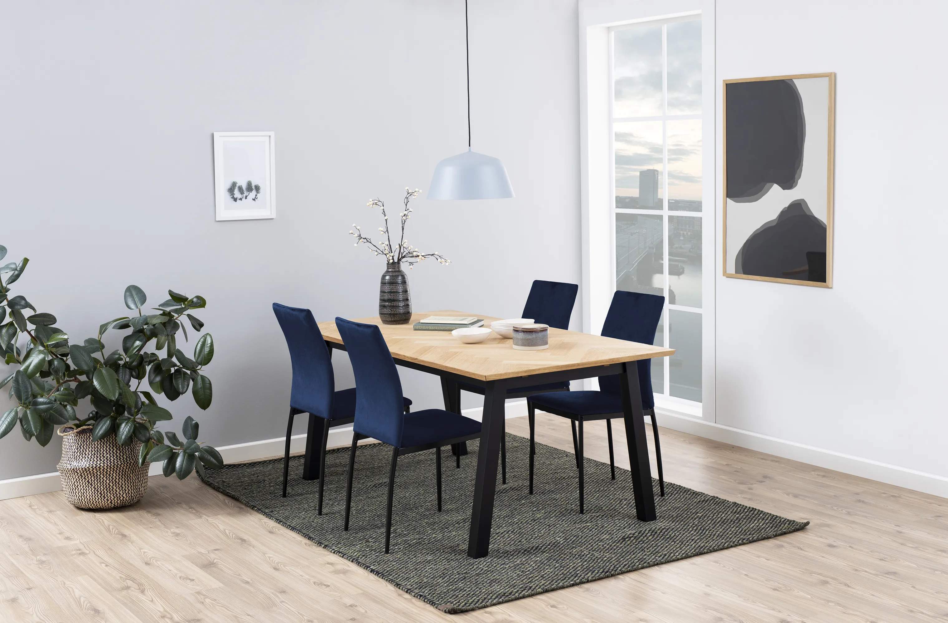 CASA Living Spisebordsstole Demina Spisebordsstol - 4 stk i Mørkeblå, 3