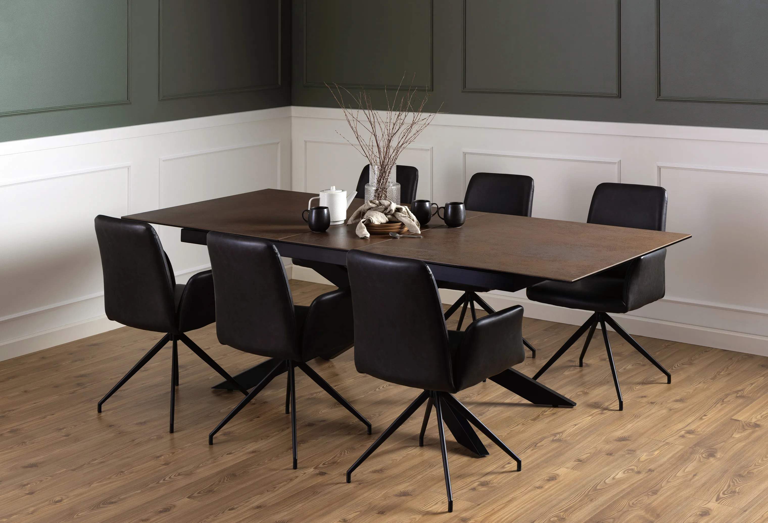 CASA Living Spiseborde Irwine Spisebord i Rustbrun, H76 x B240 x L100 cm, 3