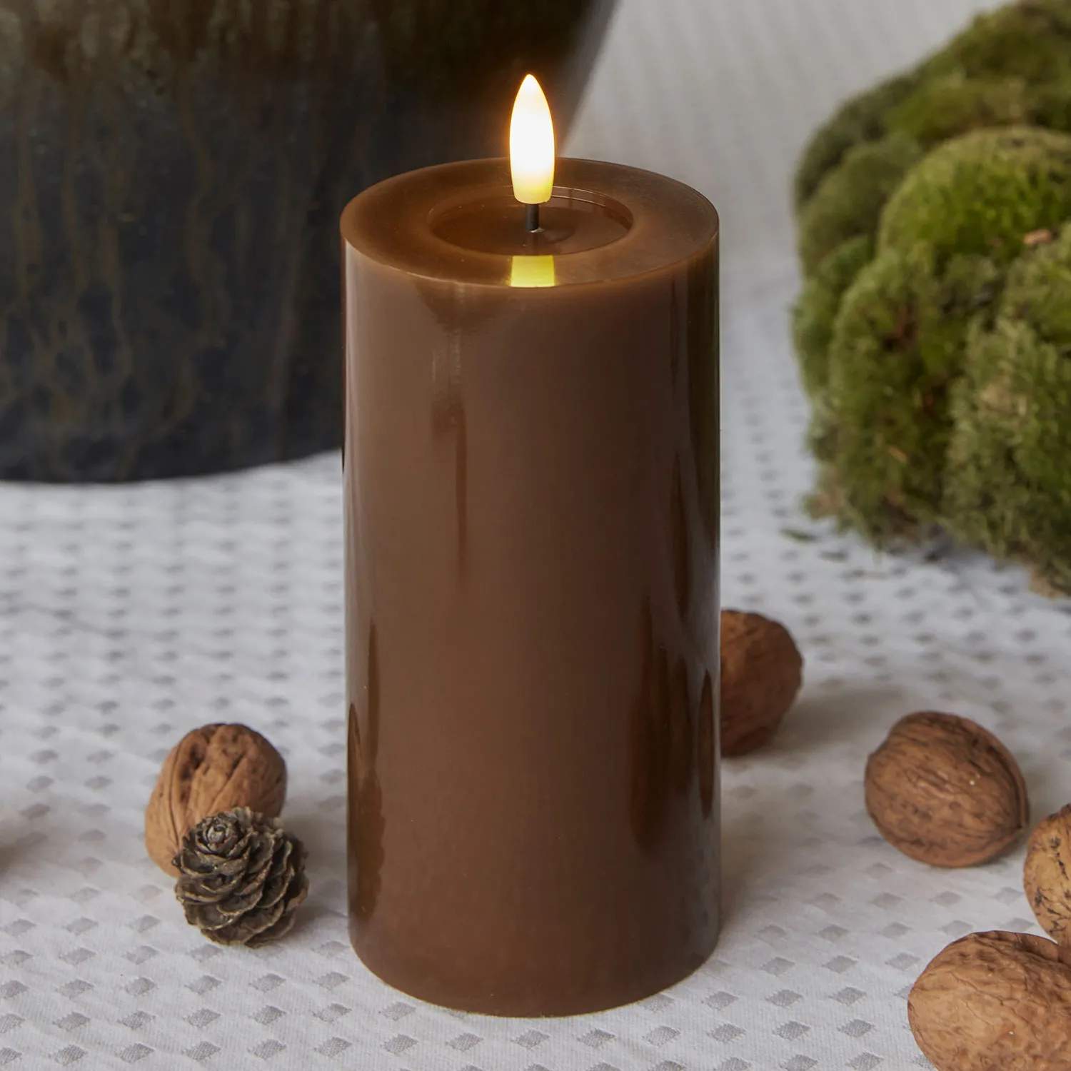Sirius LED-lys Sille Lak LED Bloklys i Toffee, 15 cm, 2
