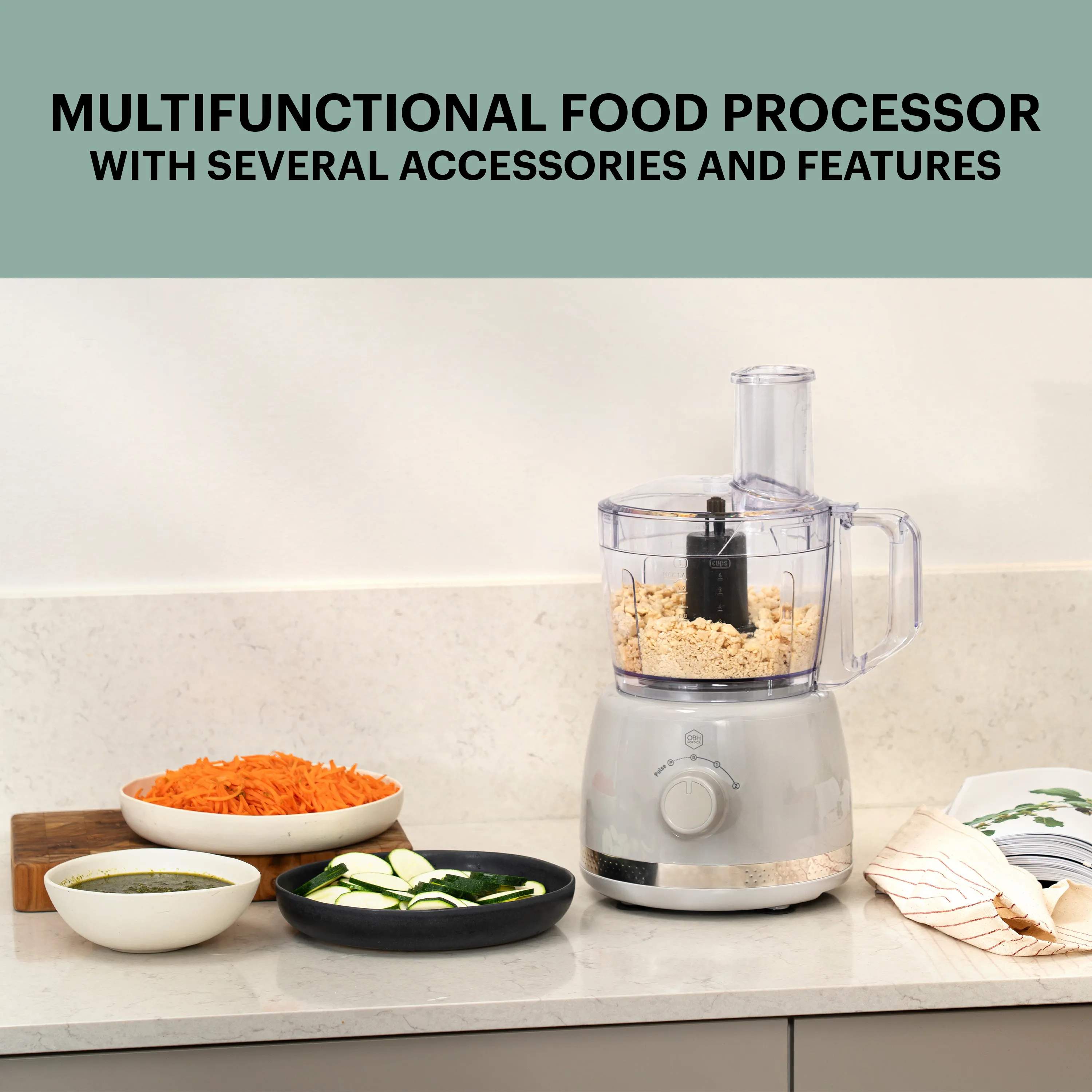 OBH Nordica Foodprocessorer Soleil Foodprocessor i Grå, 2