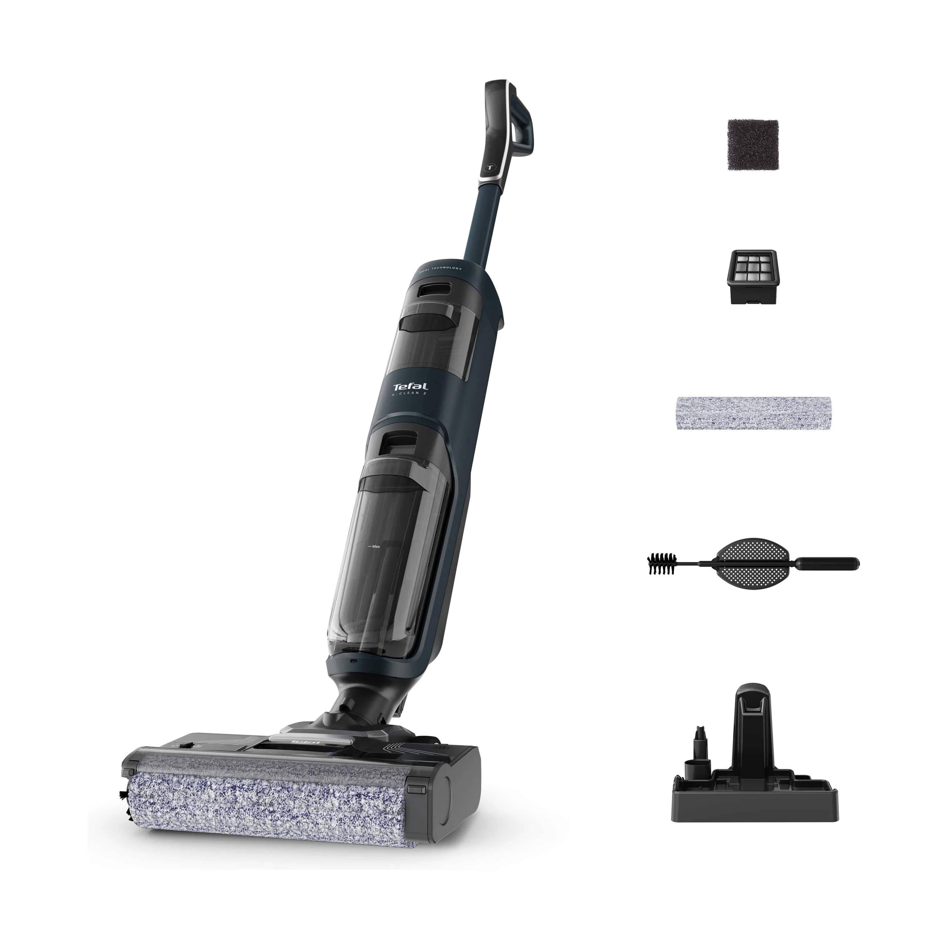 Tefal Støvsugere X-Clean 2 Støvsuger & Gulvvasker i Sort, 1