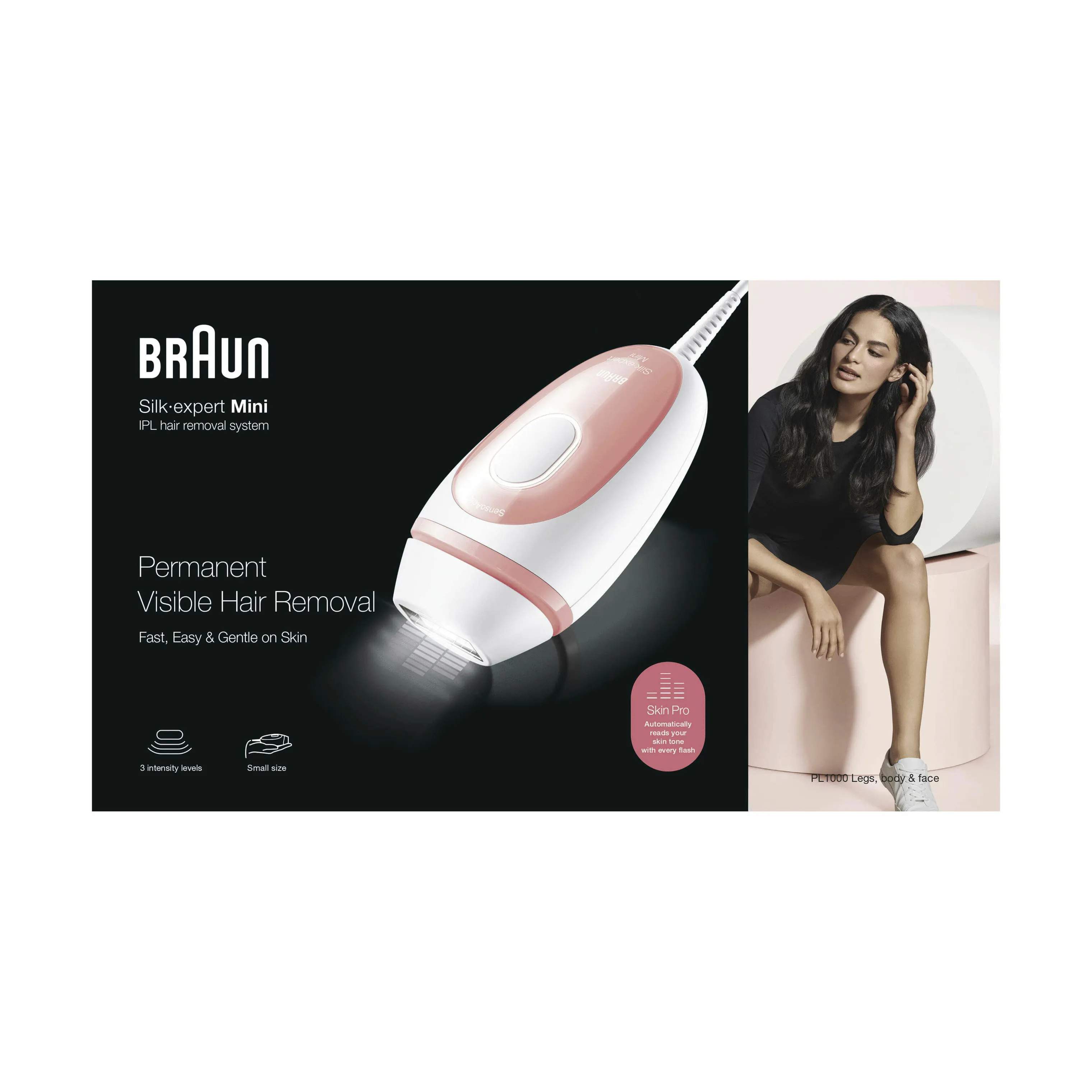 Braun Epilatorer IPL Silk-expert Mini PL1000 Hårfjerner i Pink/White, 3