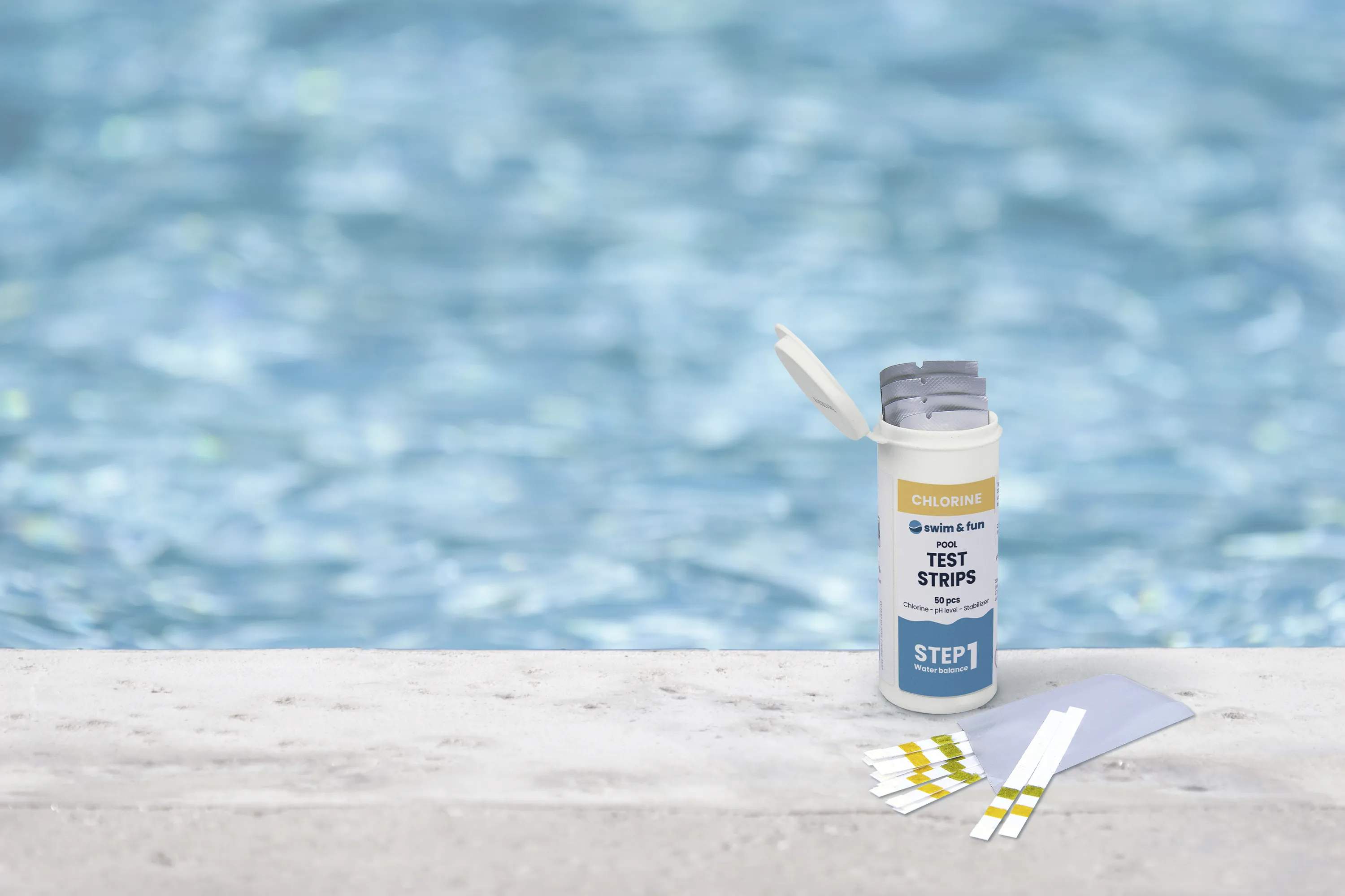 Swim & Fun Poolrengøring Test Strips i Hvid, 2